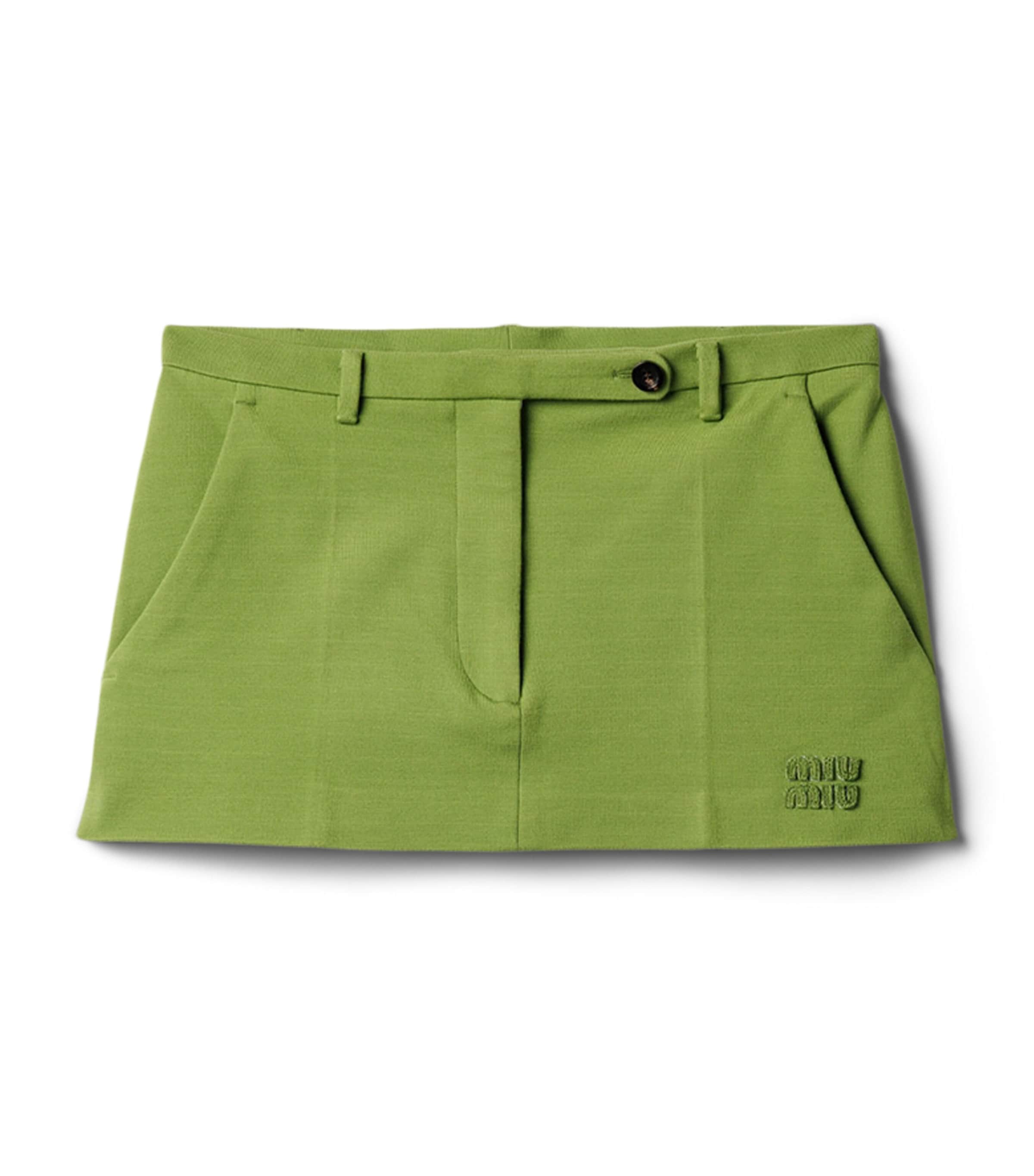 Miu Miu Womens Rib-Knit Mini Skirt Image 1