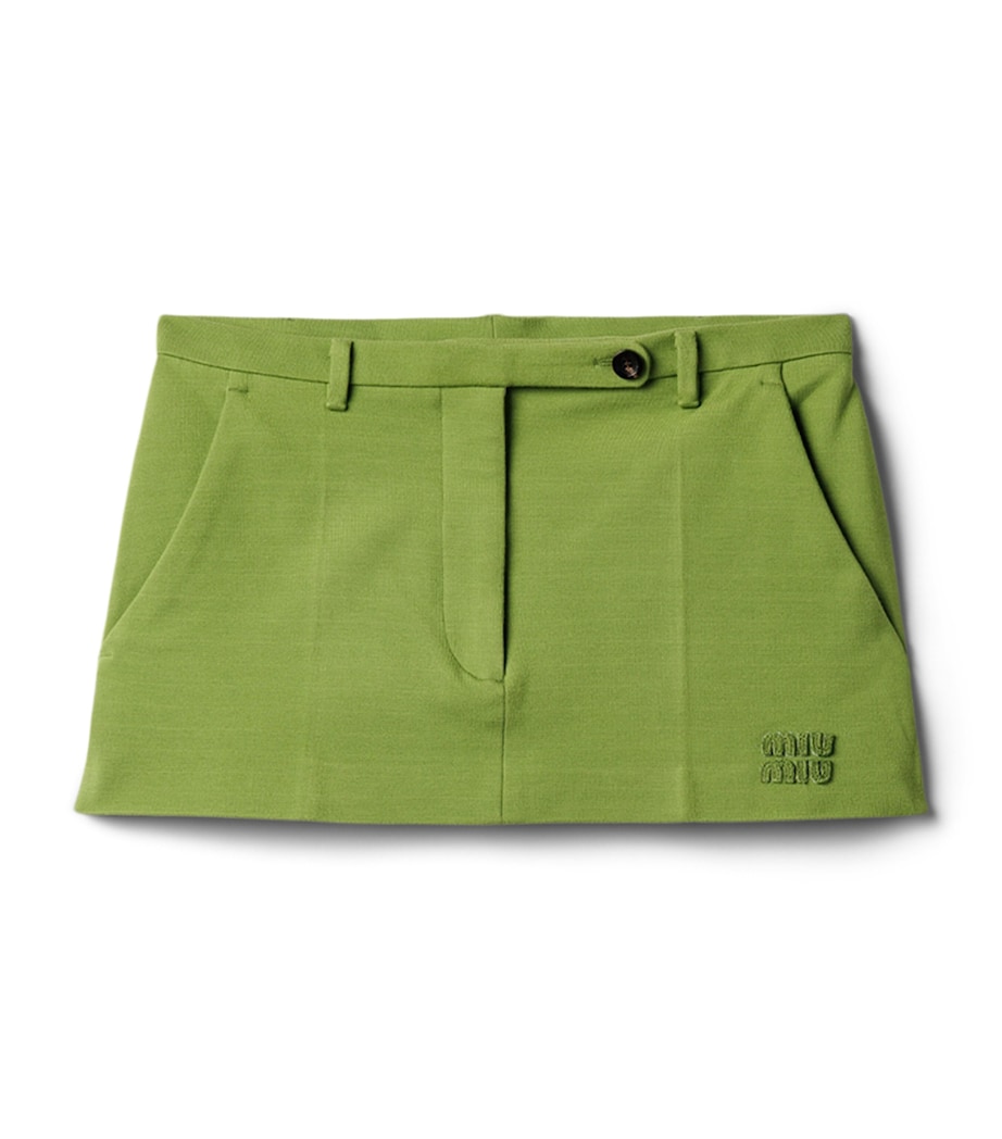 Miu Miu Womens Rib-Knit Mini Skirt Image 1