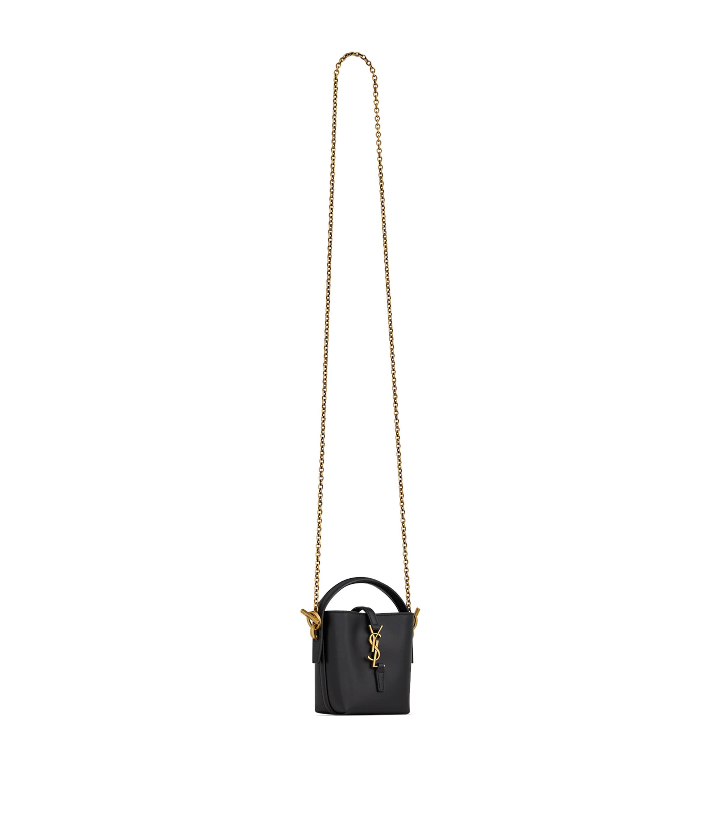 ショルダーバッグ・ポシェット Saint Laurent Le 37 Bag SAINT LAURENT】LE 37 ミニ バケットバッグ シャイニーレザー