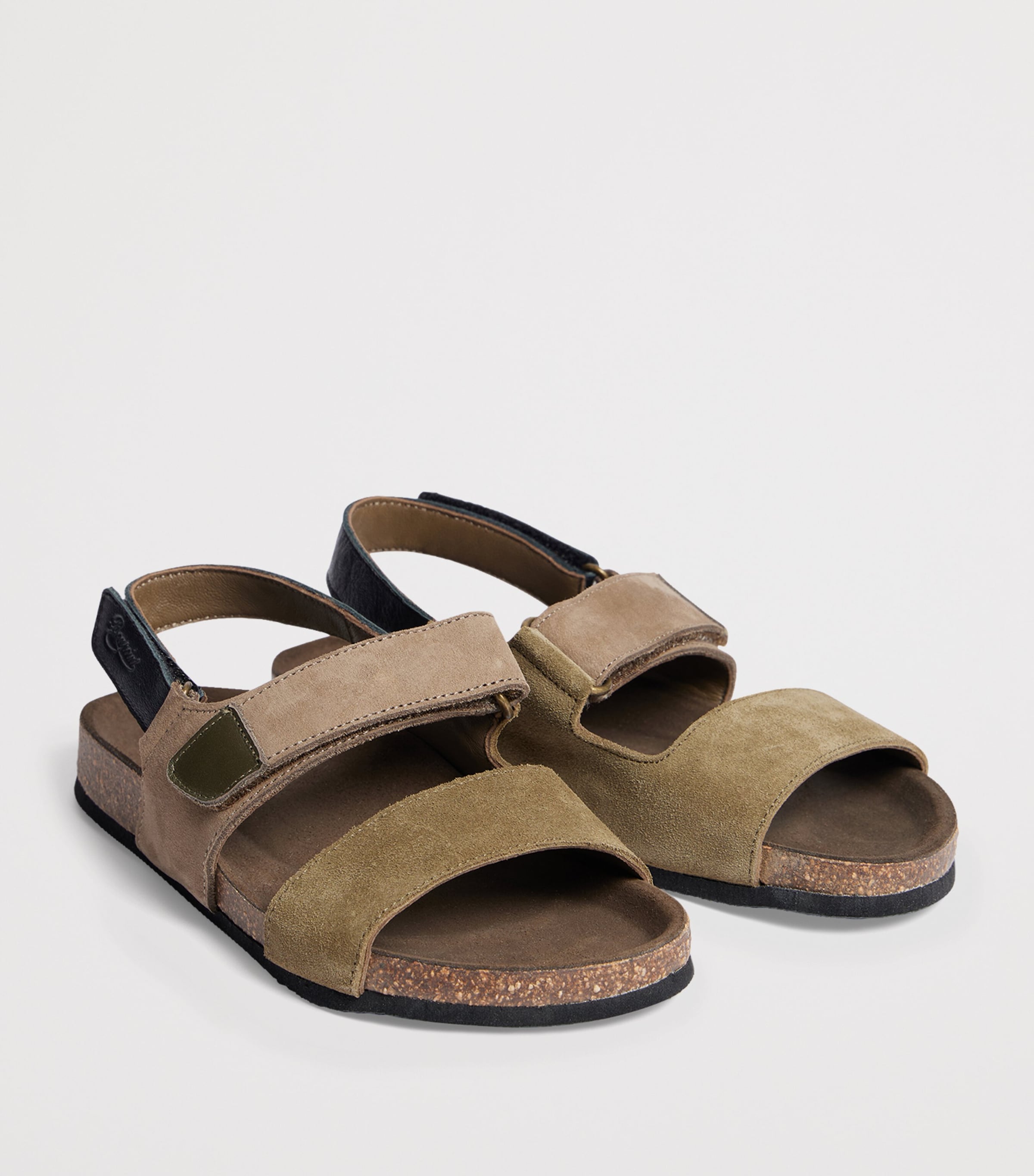 Bonpoint Suede Luth Sandals Kaki Fonce Image 2