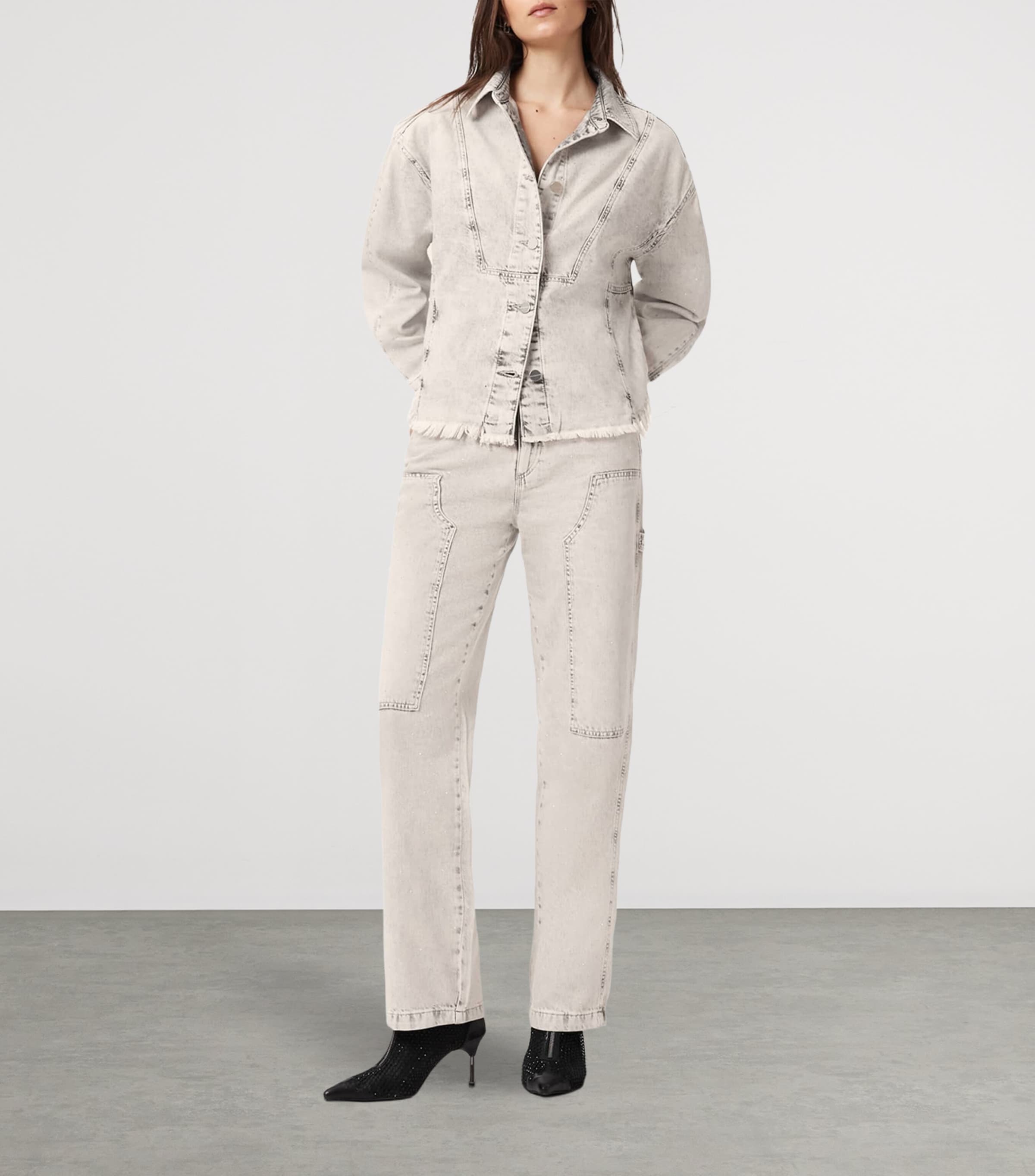 Denim Hettie Shacket SNOW GREY Image 2