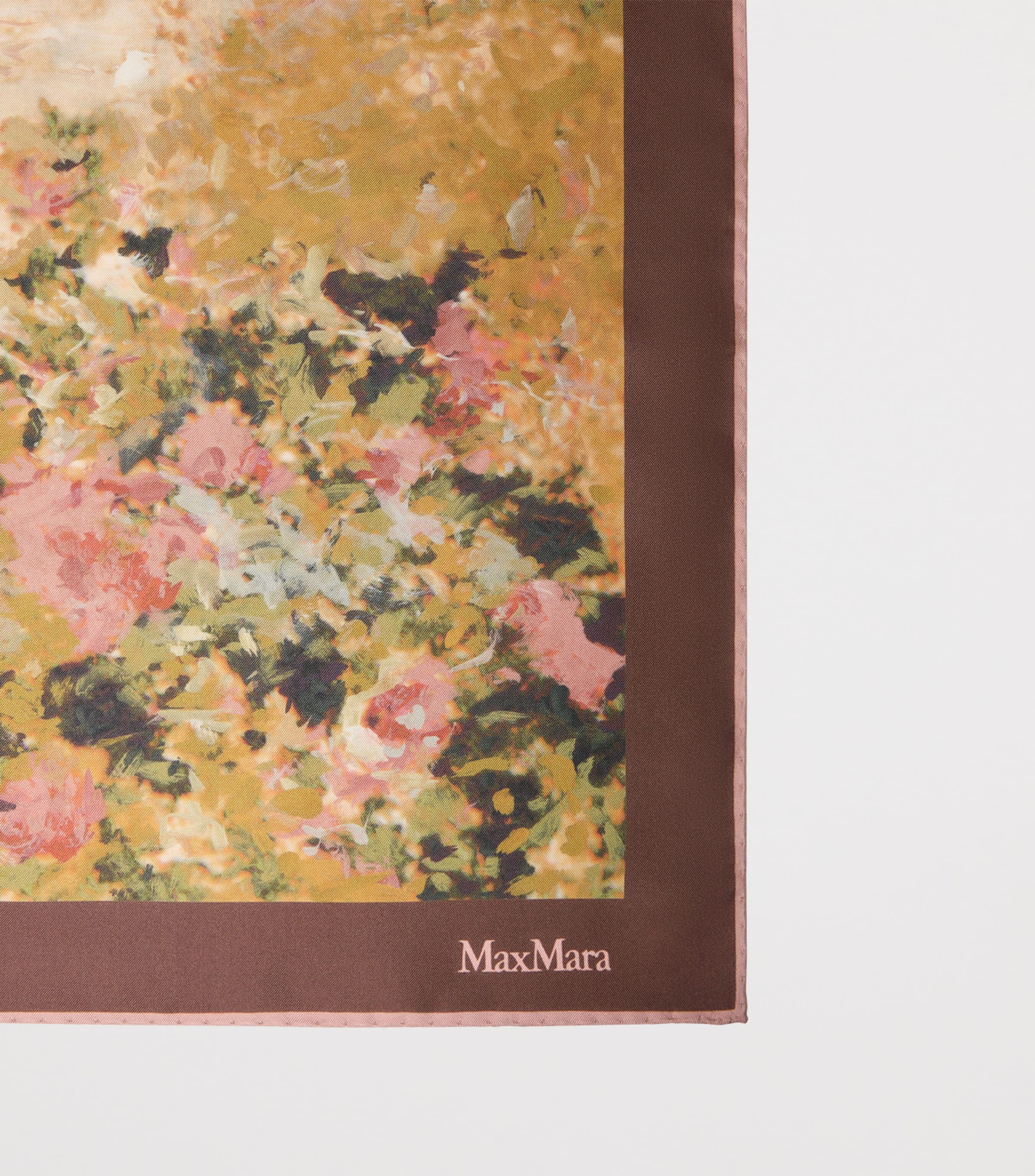 Max Mara Silk Printed Square Scarf Sand Image 3
