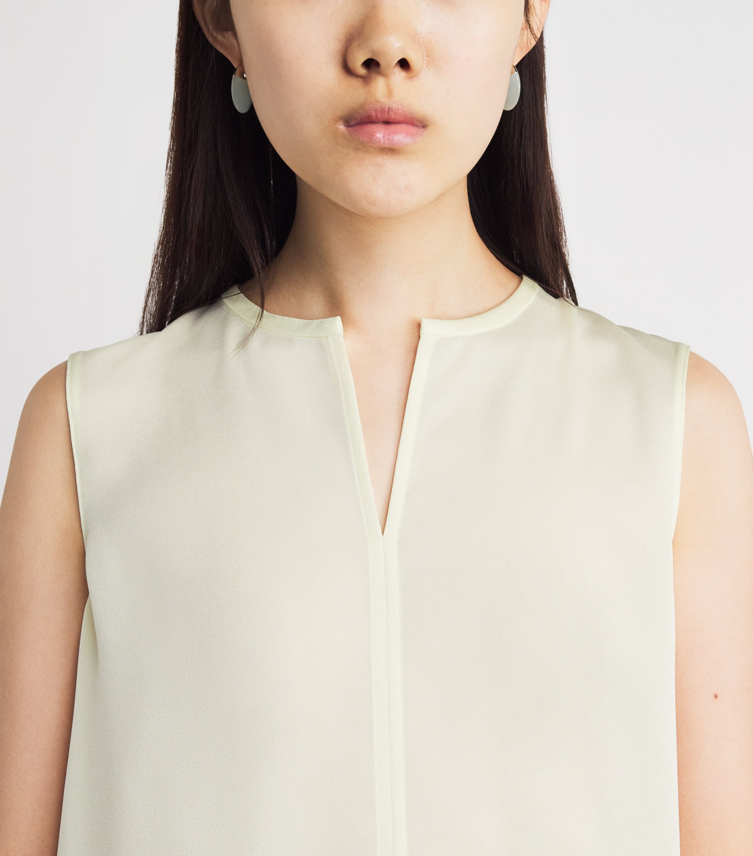 Theory Womens Split-Neck Shell Top Lemongrass Image 3