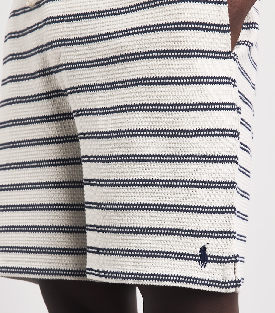 Polo Ralph Lauren Mens Cotton-Blend Stripe Shorts Pale Crm/newport Nvy Image 3