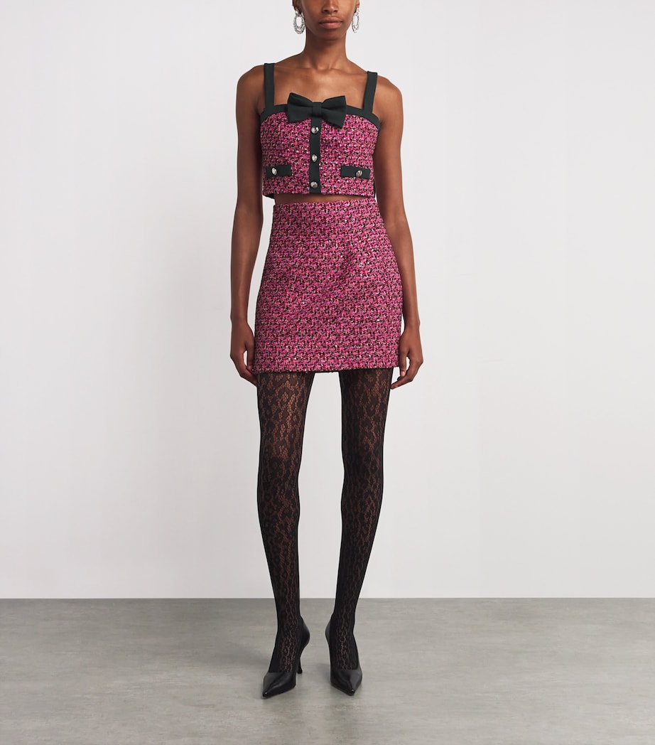 Tweed Embellished Crop Top 1917 PINK-MULTI Image 2