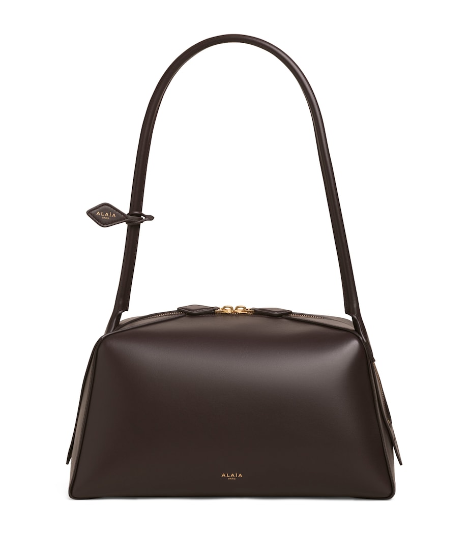Alaïa Leather Le Bouledogue Shoulder Bag Dark Brown Image 1