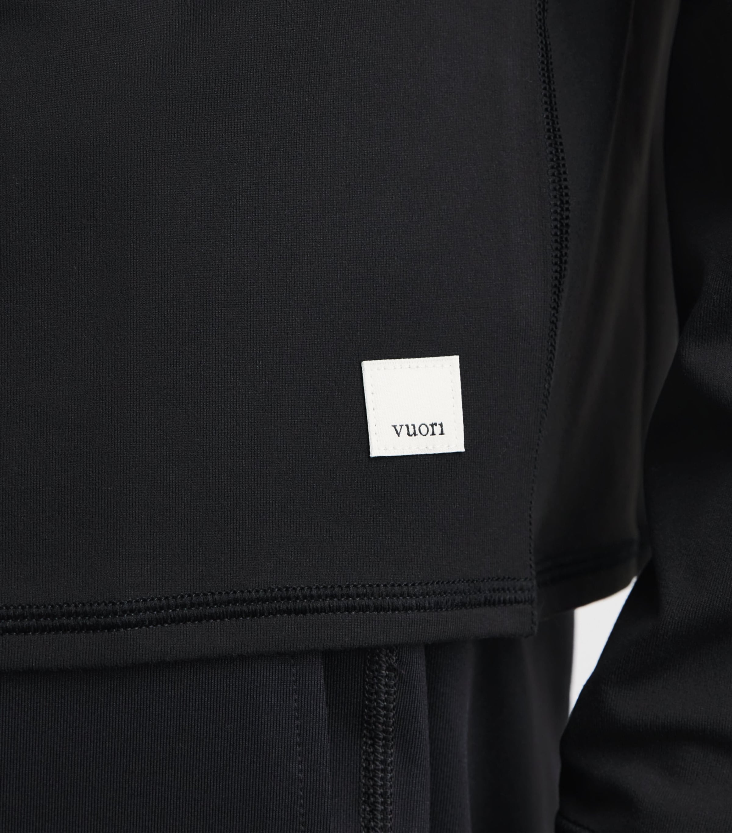 VUORI Mens Quarter-Zip Ponto Sweatshirt Blk Black Image 3