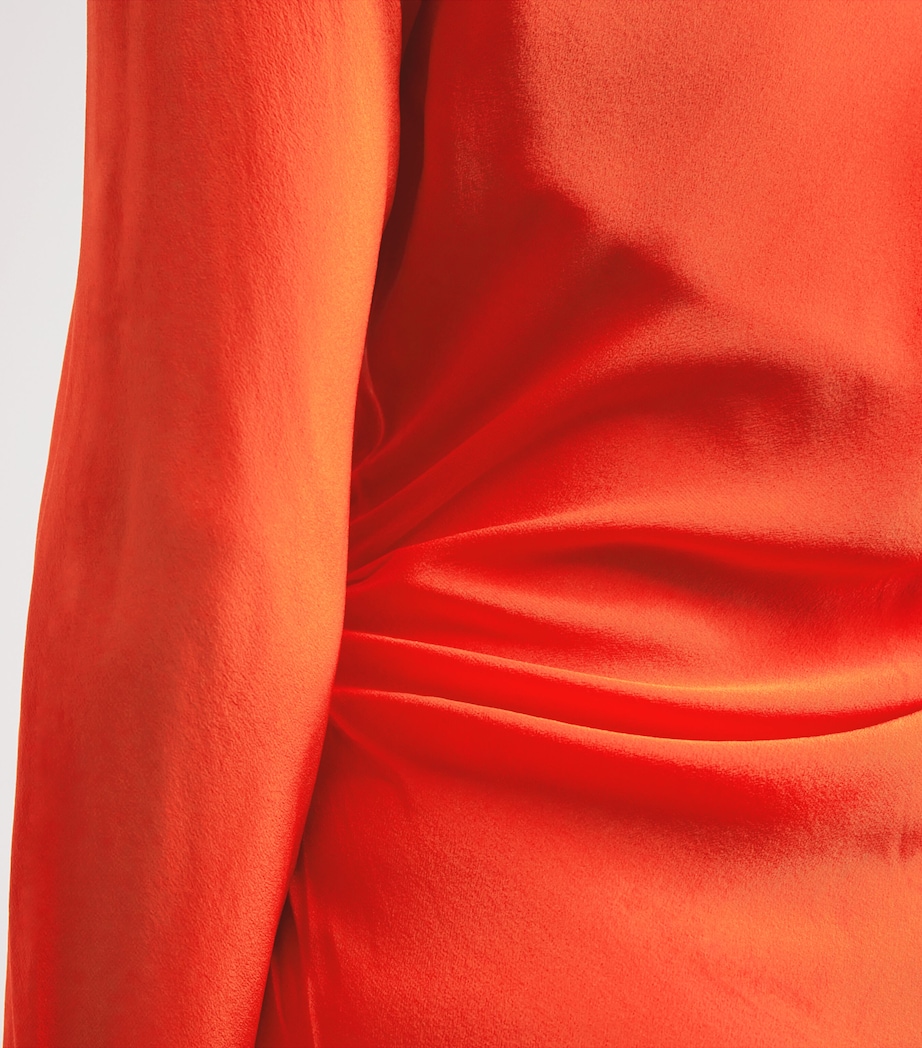 Silk Gathered Fresca Maxi Dress TANGERINE Image 4