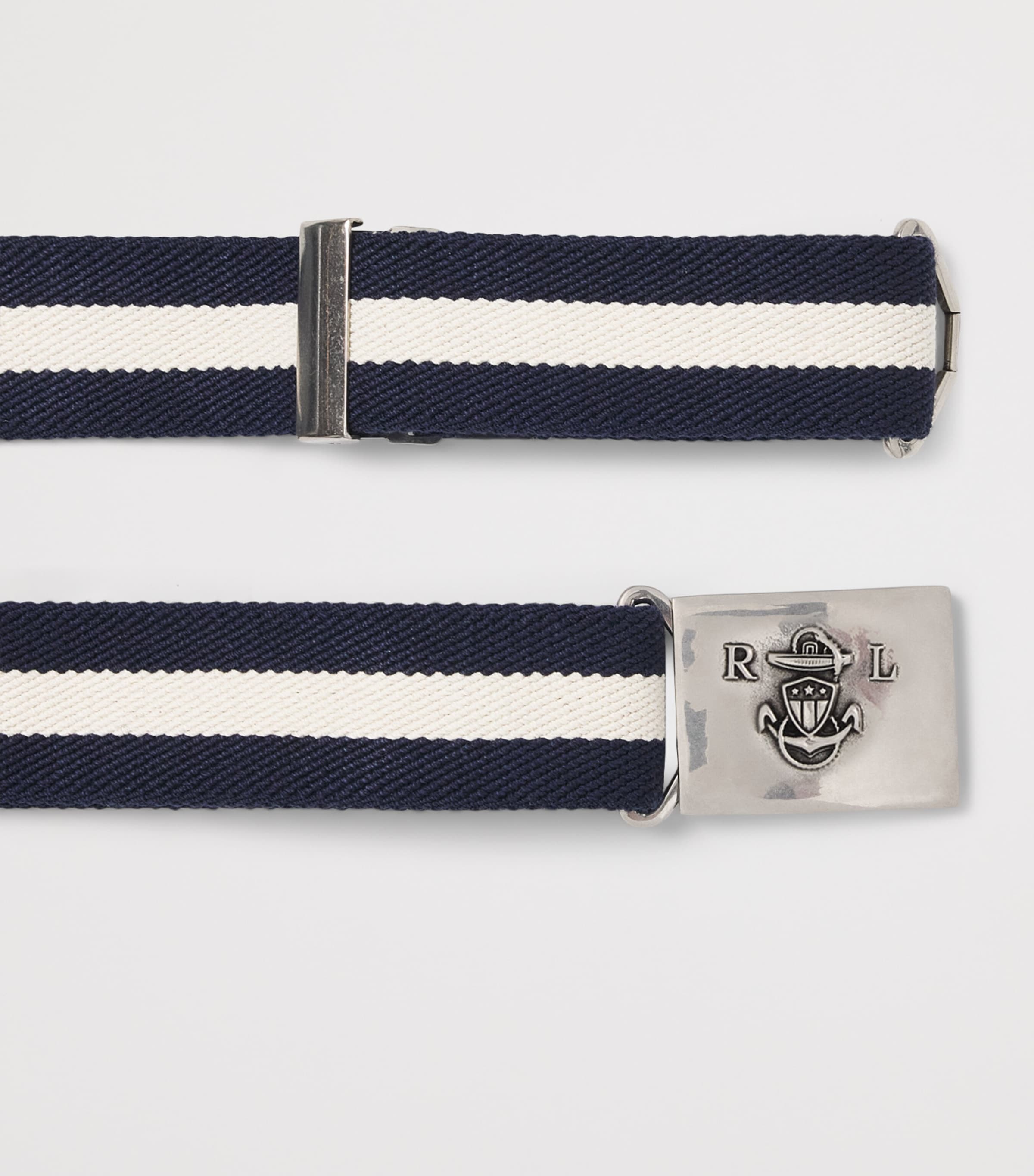 Ralph Lauren Purple Label Cotton Anchor Belt Navy/cream Image 3