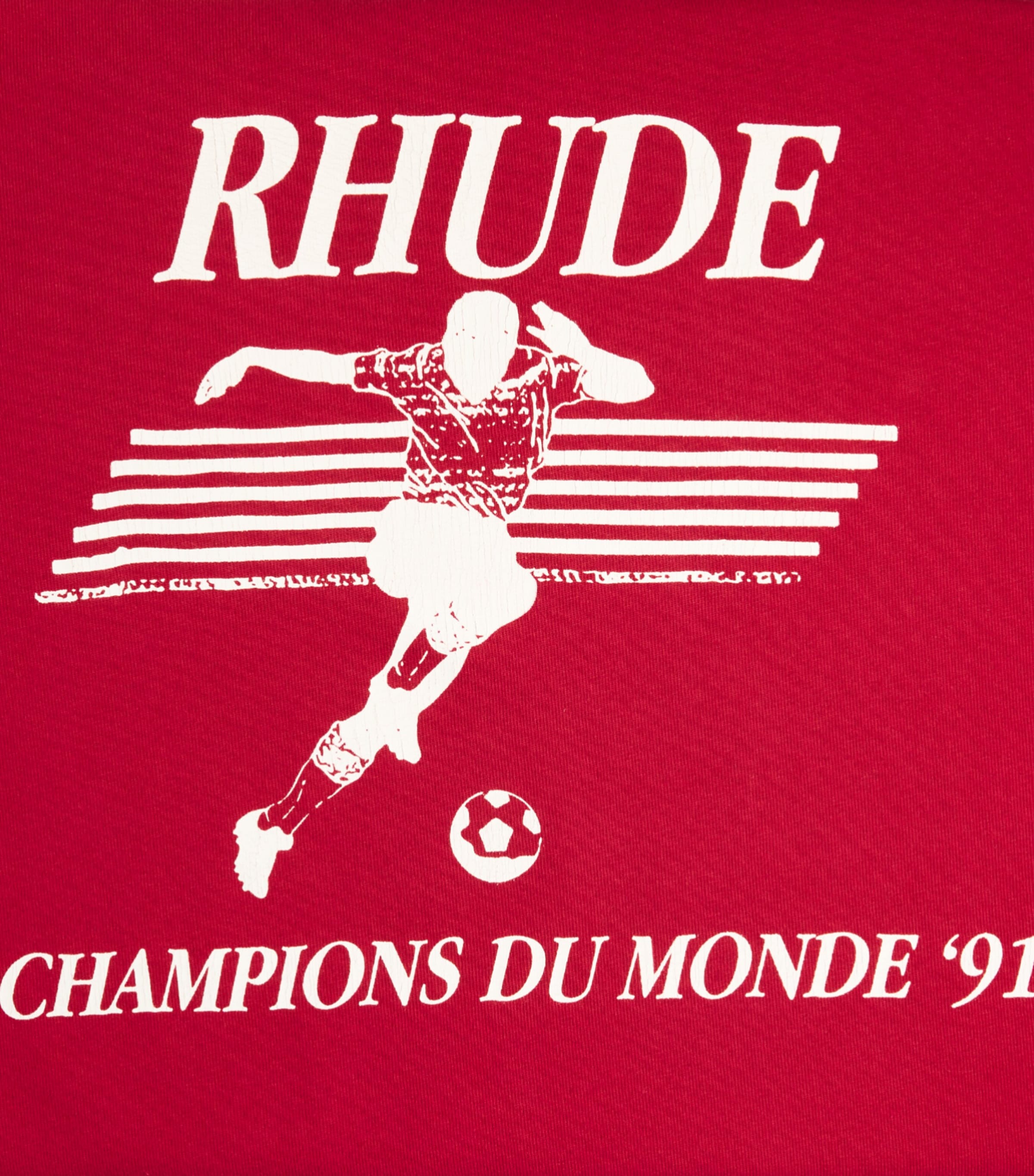 Rhude Mens Cotton Set Piece T-Shirt Vntg Red/wht Image 6