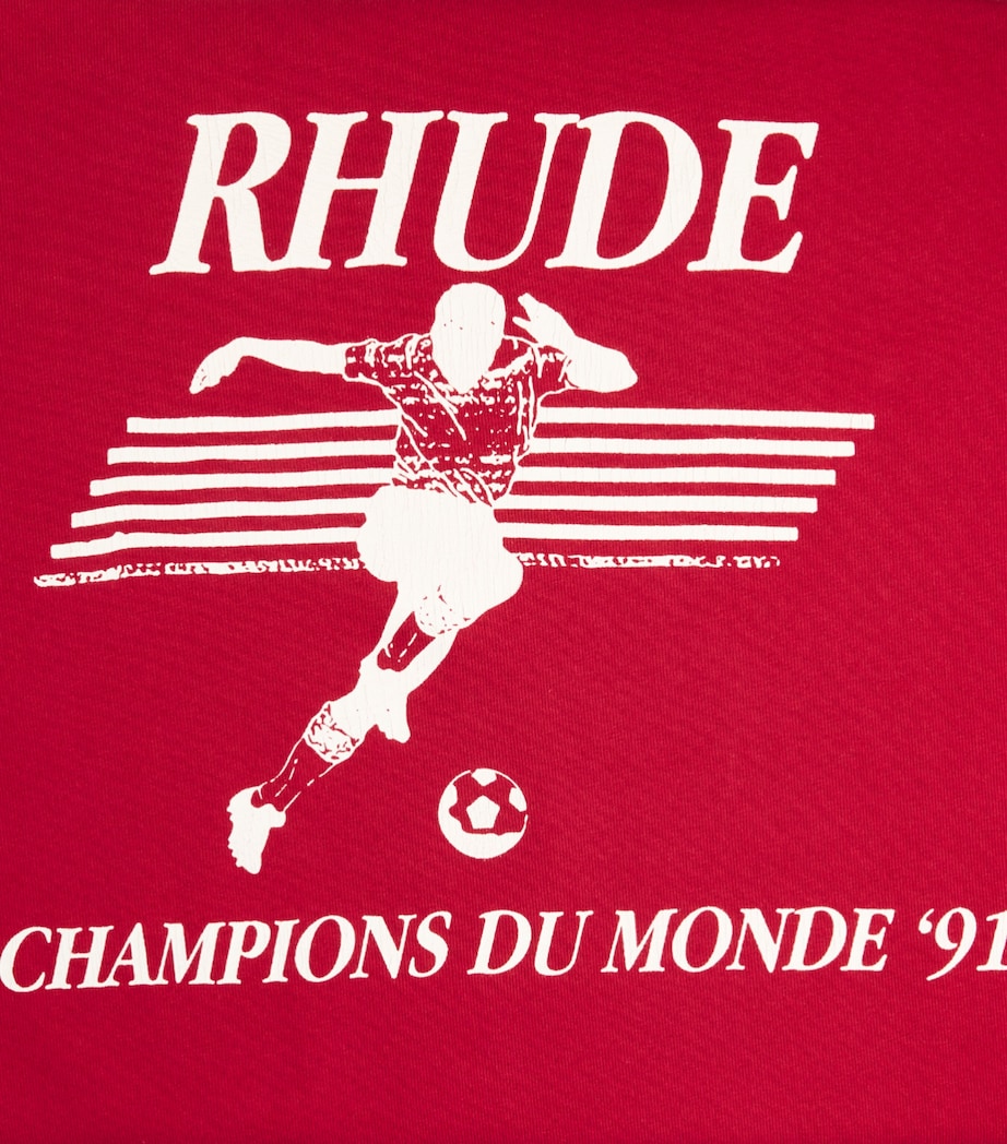 Rhude Mens Cotton Set Piece T-Shirt Vntg Red/wht Image 6