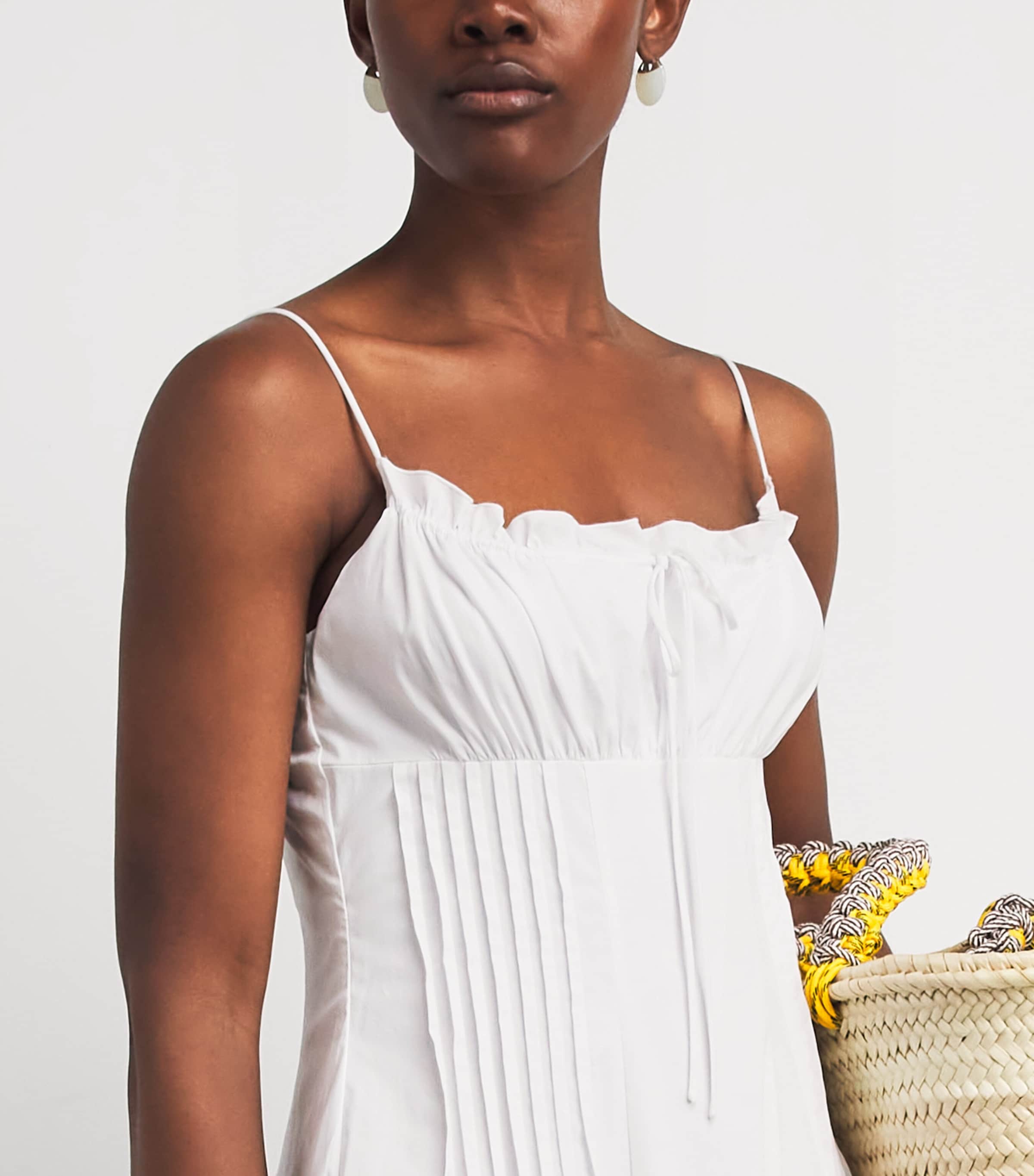 STAUD Womens Margi Midi Dress Wht White Image 3