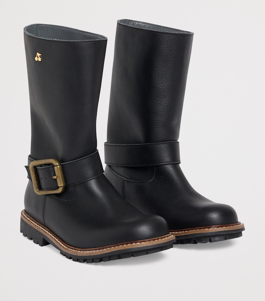 Leather Buckled Jace Boots NOIR Image 2