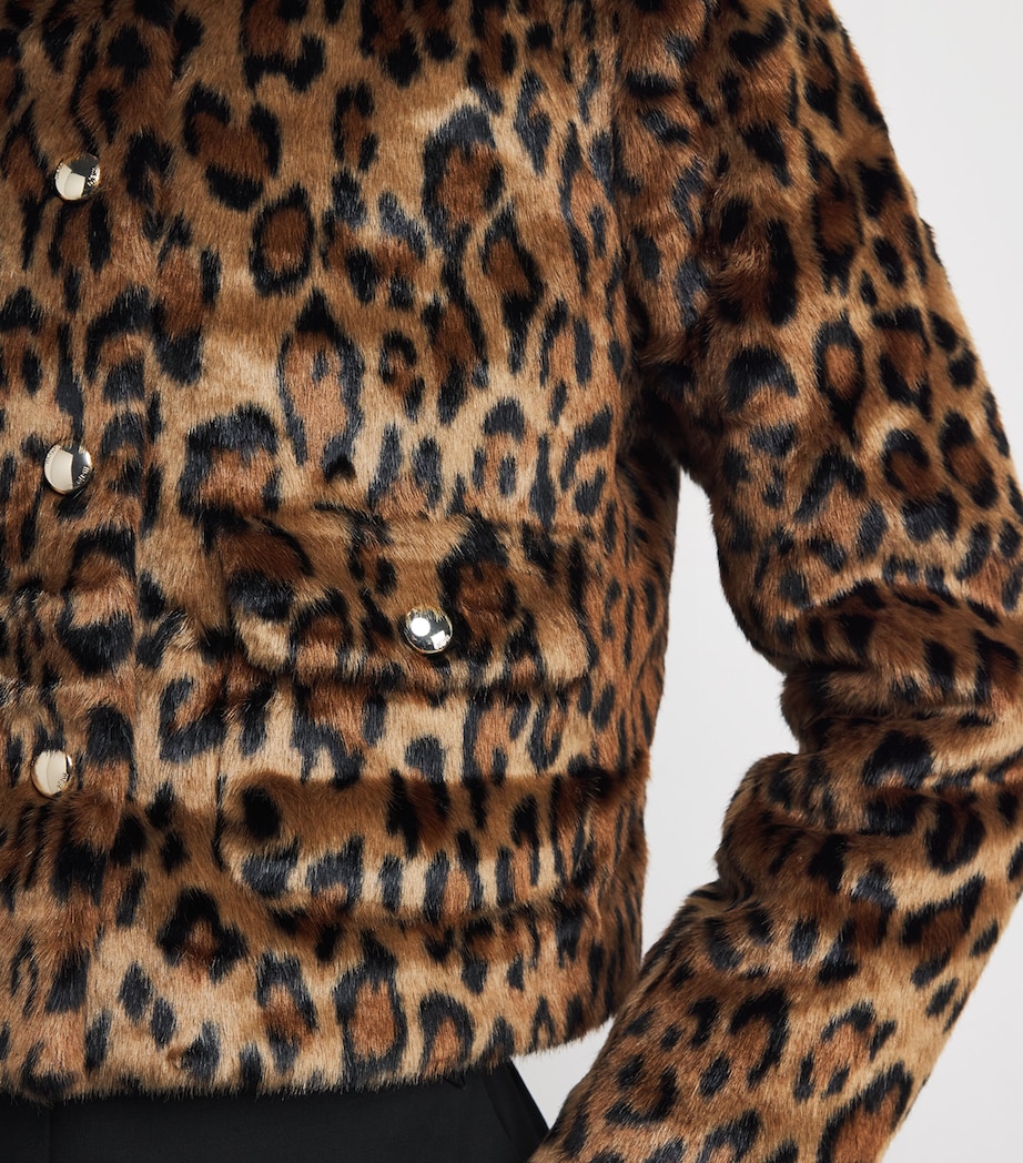 Faux Fur Leopard Print Jacket BIG LEOPARD PRINT Image 6