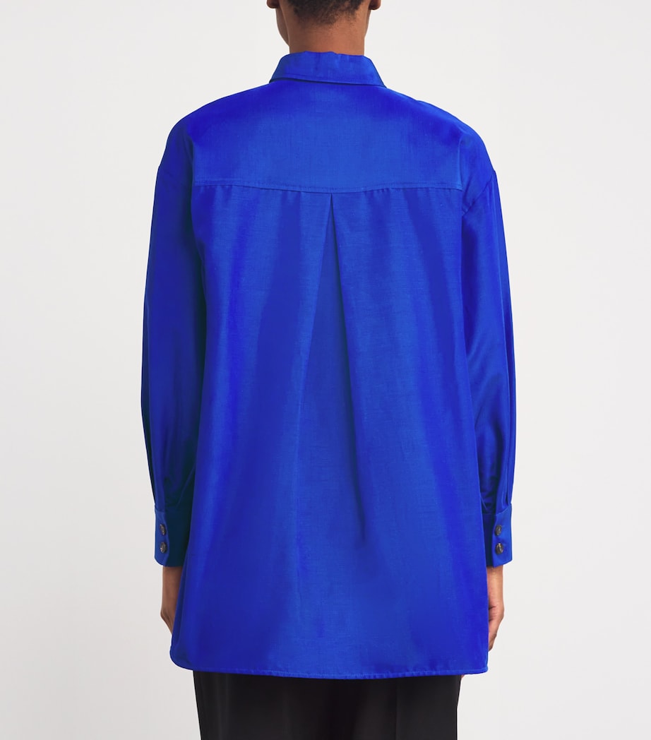 Cotton-Blend Oversized Shirt 028 ULTRAMARINE Image 4