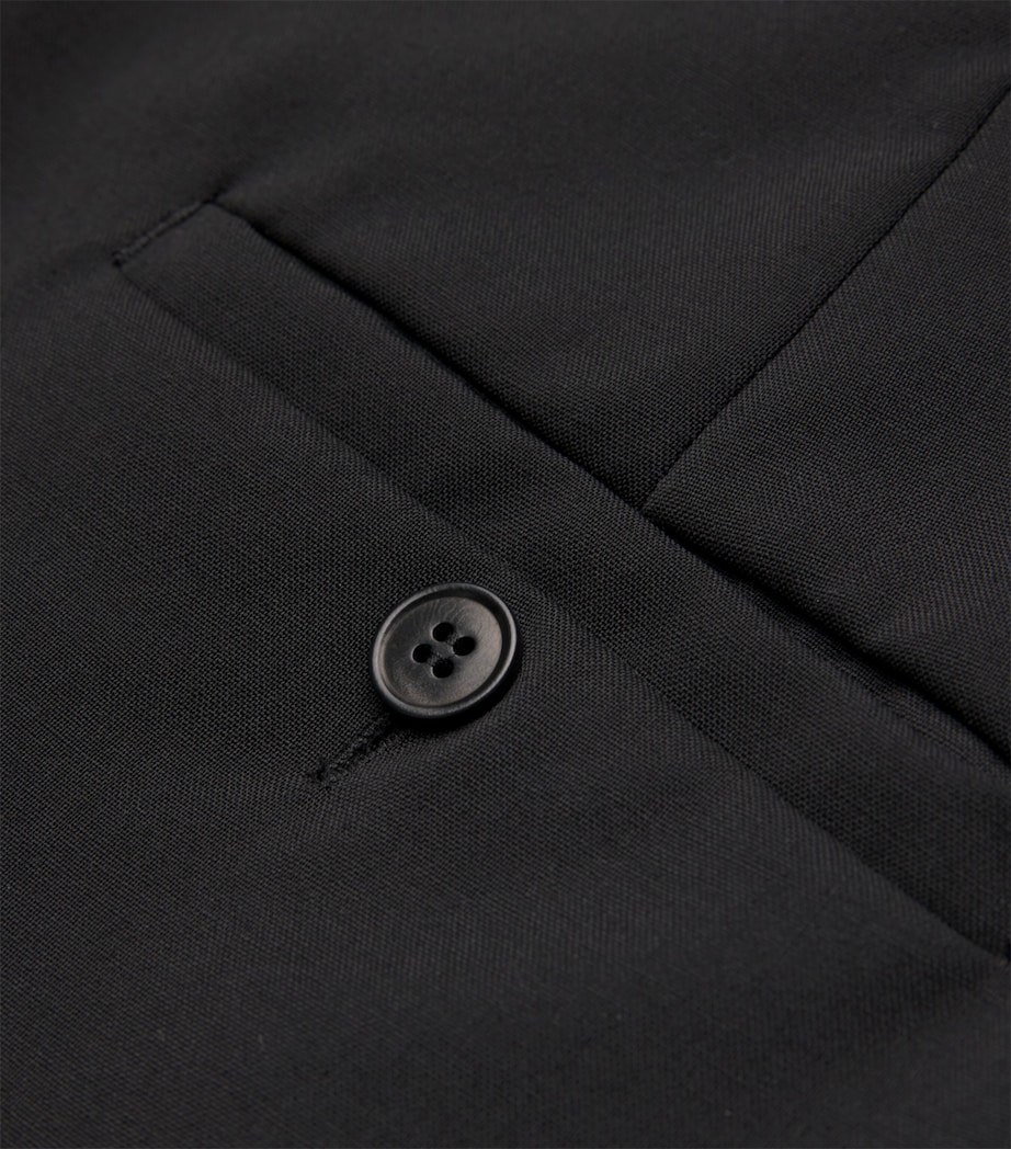 Virgin Wool Wide-Leg Trousers BLACK Image 5