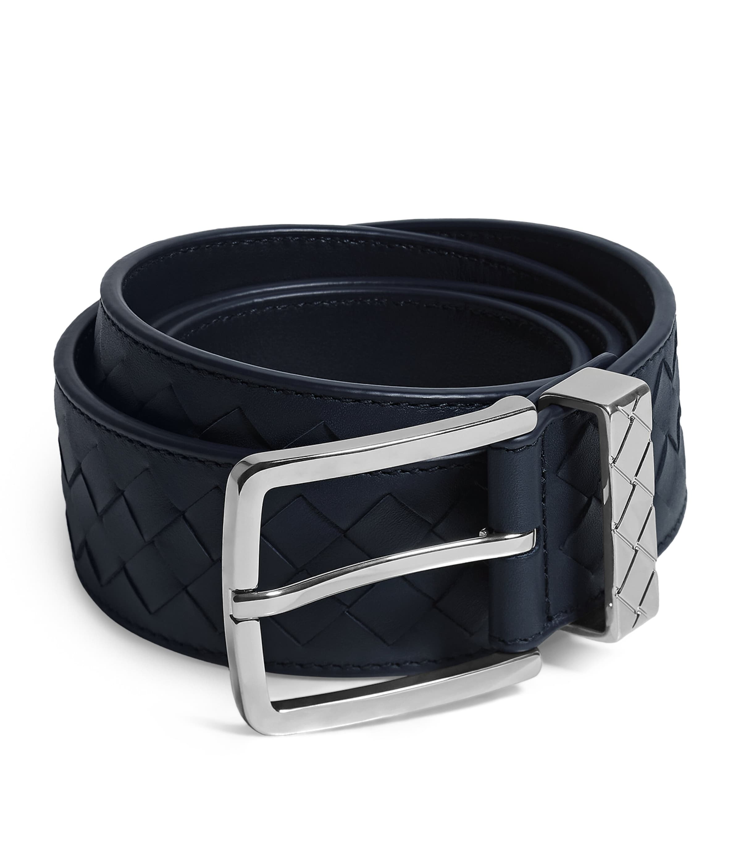 Bottega Veneta Leather Intrecciato Loop Belt Image 1