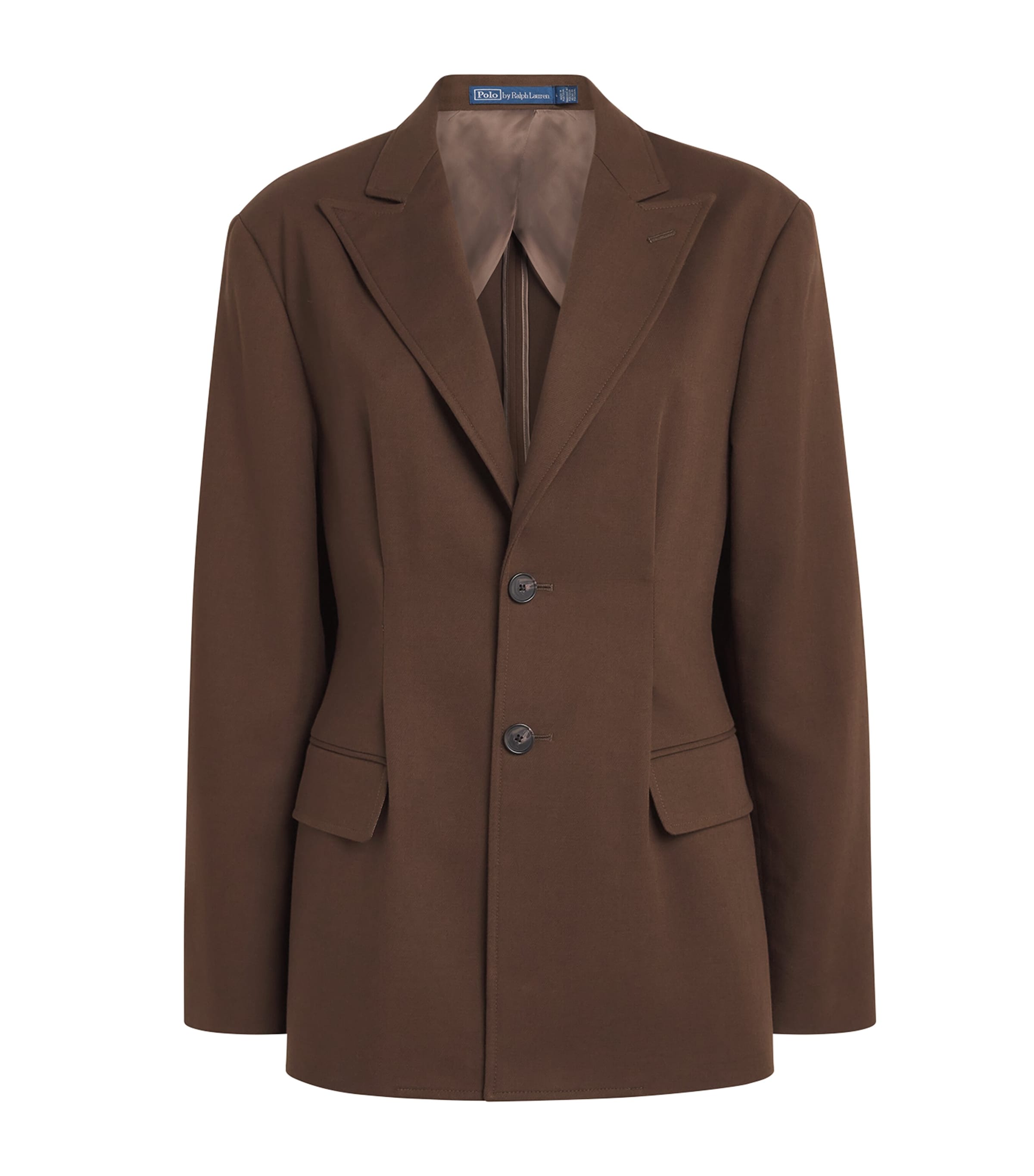 Polo Ralph Lauren Womens Cotton-Wool Crepe Blazer Dark Beech Image 1
