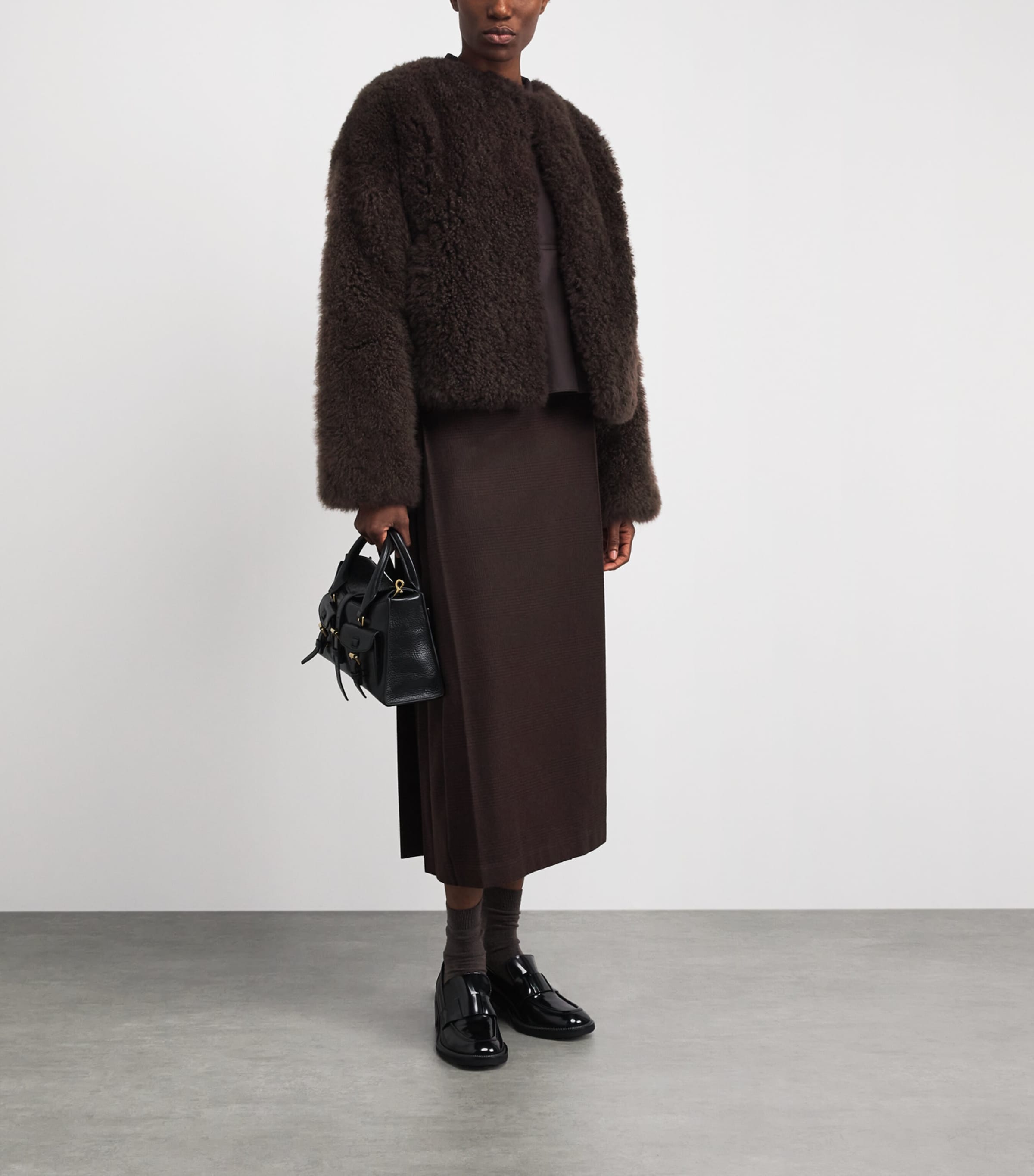 Yves Salomon Womens Cashmere Shearling Jacket Image 2