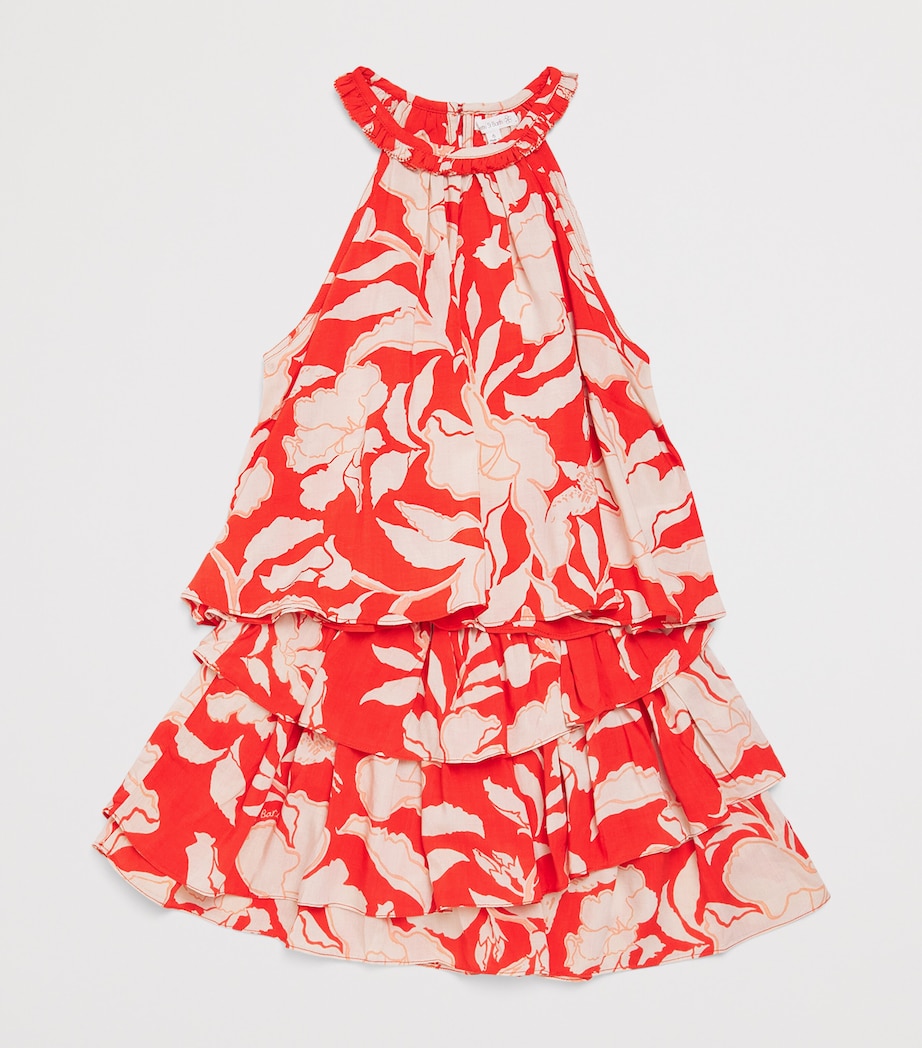 Poupette St Barth Kids Printed Cleo Top (4-10 Years) Coral Palm Beach Image 3