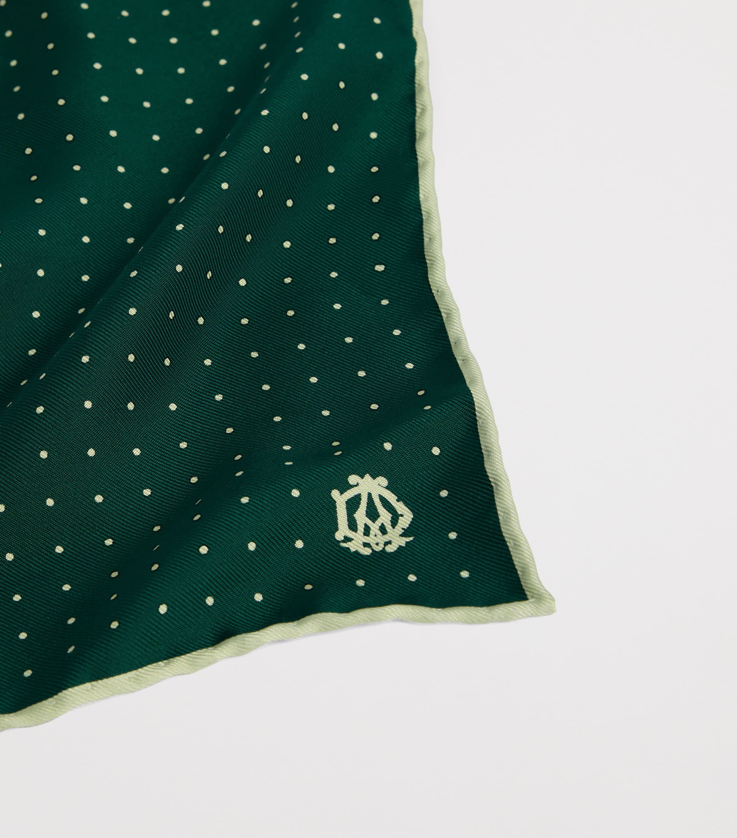 Dunhill Silk Polka-Dot Neckerchief Green Image 2