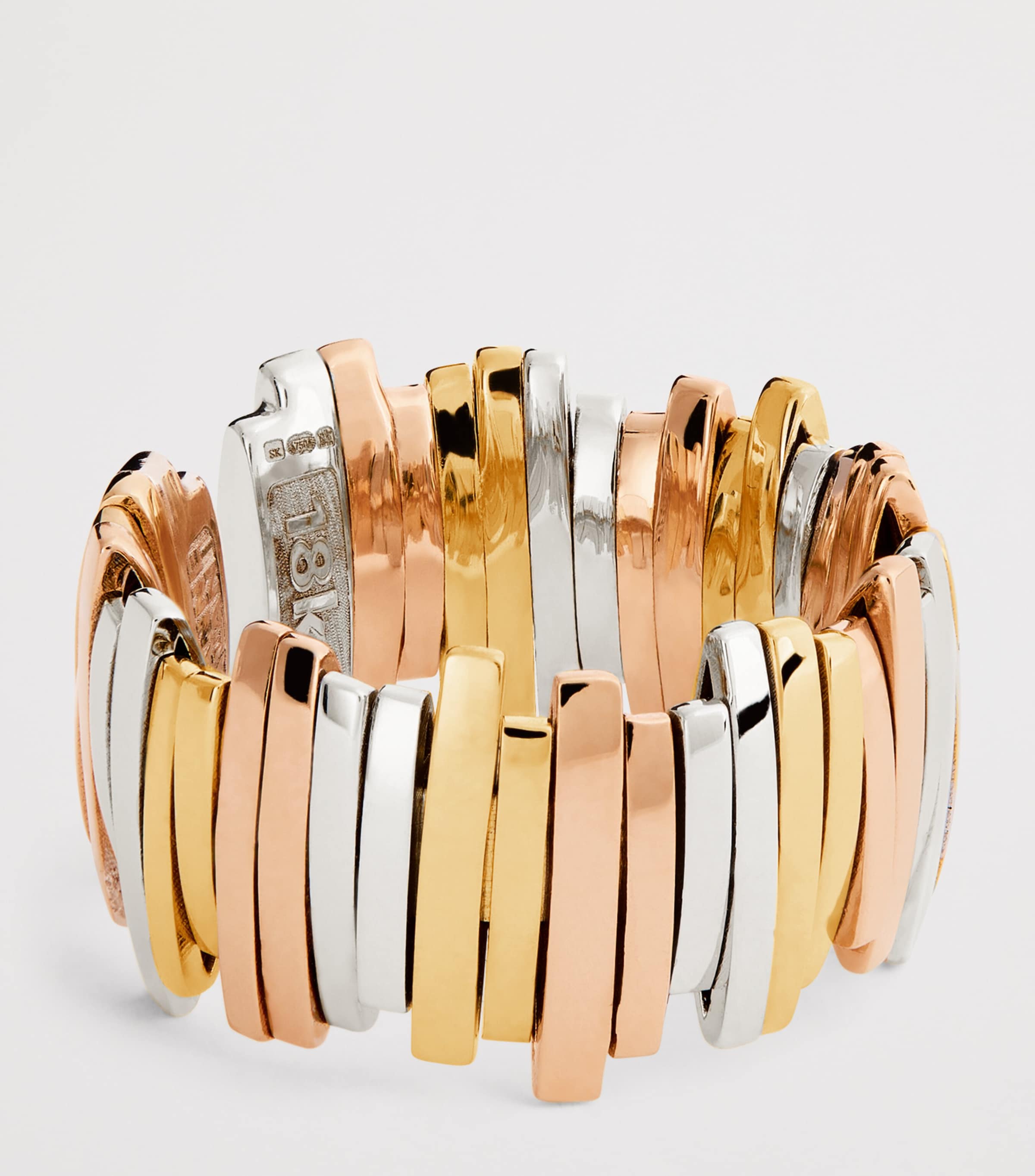 Suzanne Kalan Three-Tone Golden Jagged Wide Band Wyrg Image 4