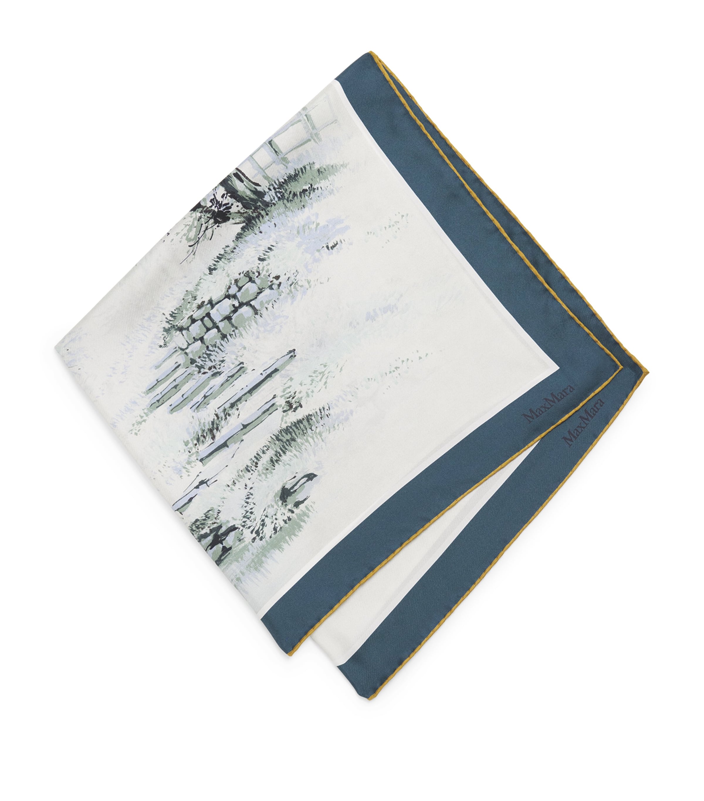 Max Mara Silk Scarf In Blue