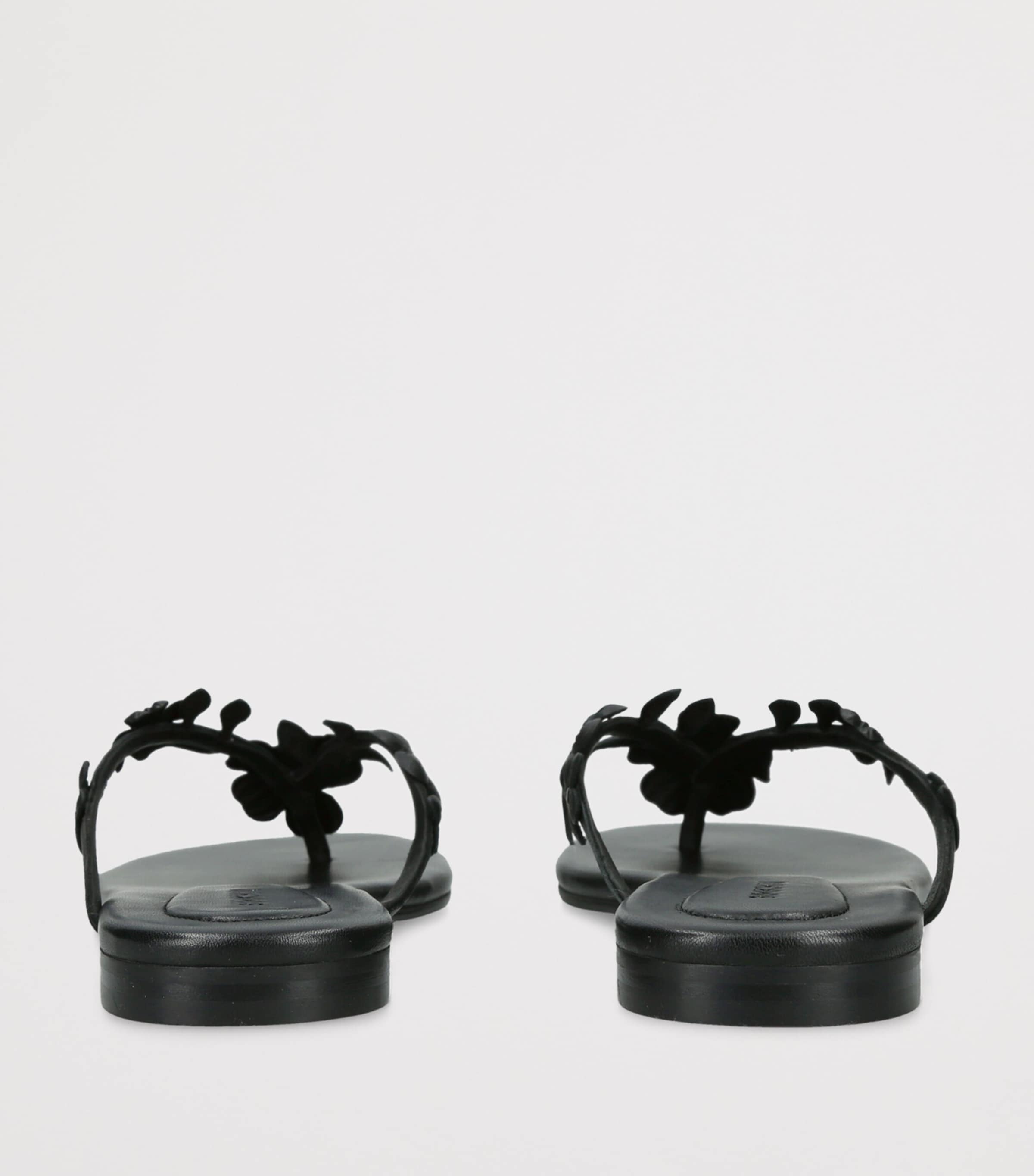 Simkhai Leather Floral Willow Flip Flops Black Image 4