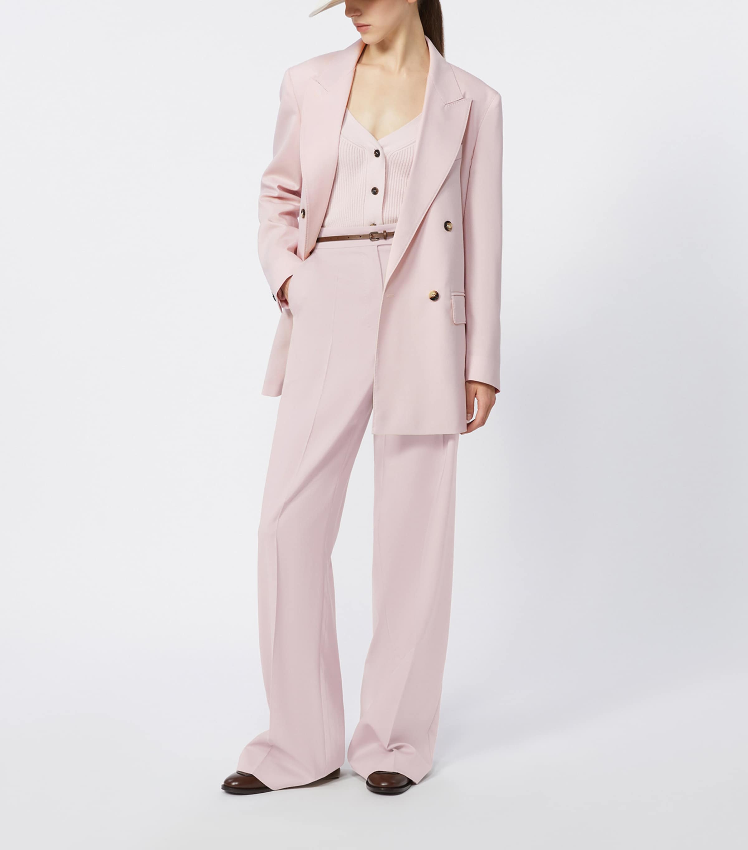 Wool-Mohair-Silk Double-Breasted Blazer BEIGE PINK Image 2