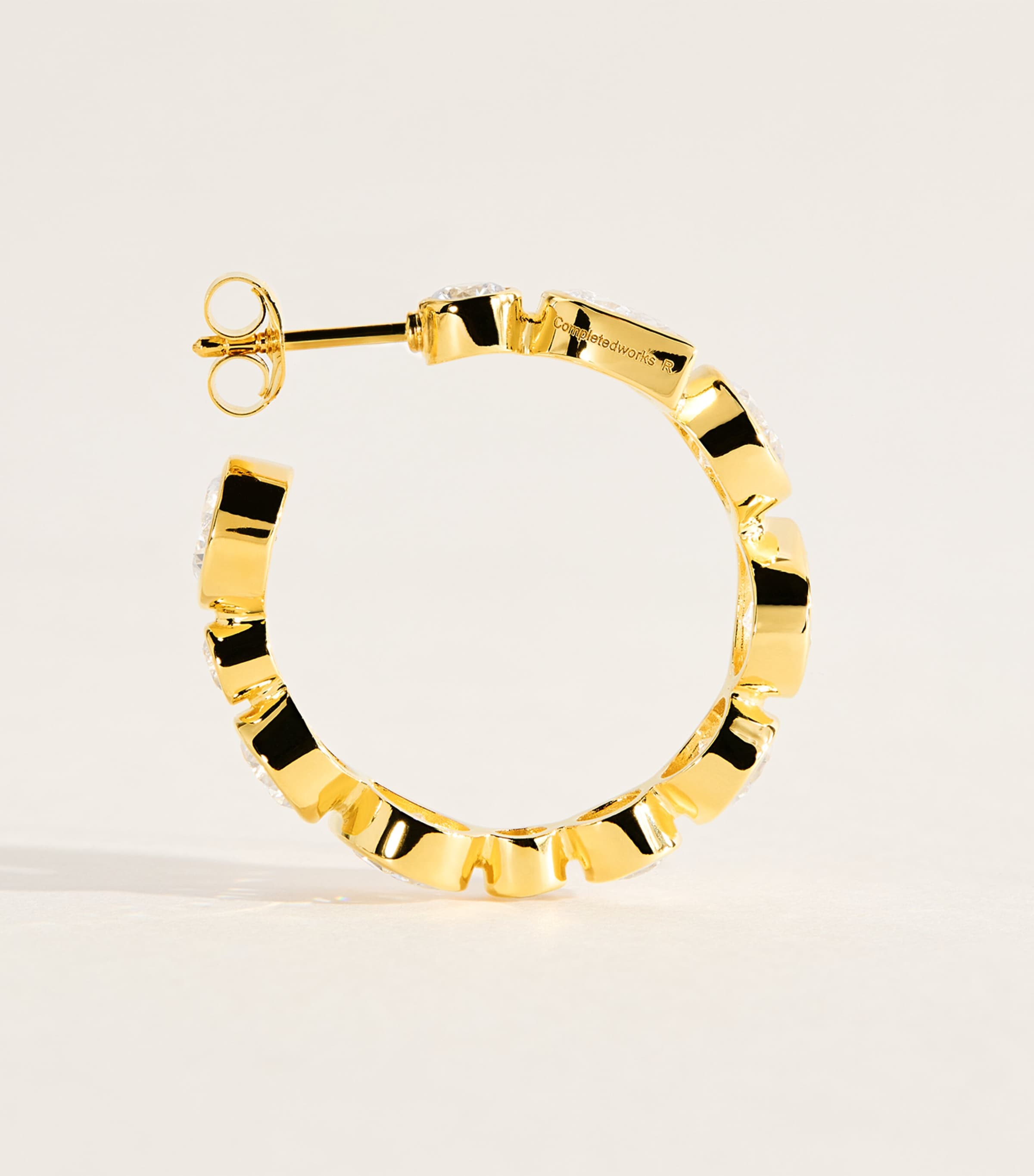 Completedworks Crystal A Few Good Anti-Heroes Hoop Earrings Gold Plated Image 3