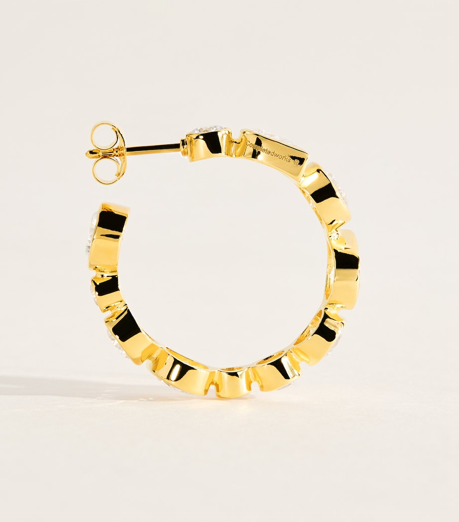 Completedworks Crystal A Few Good Anti-Heroes Hoop Earrings Gold Plated Image 3