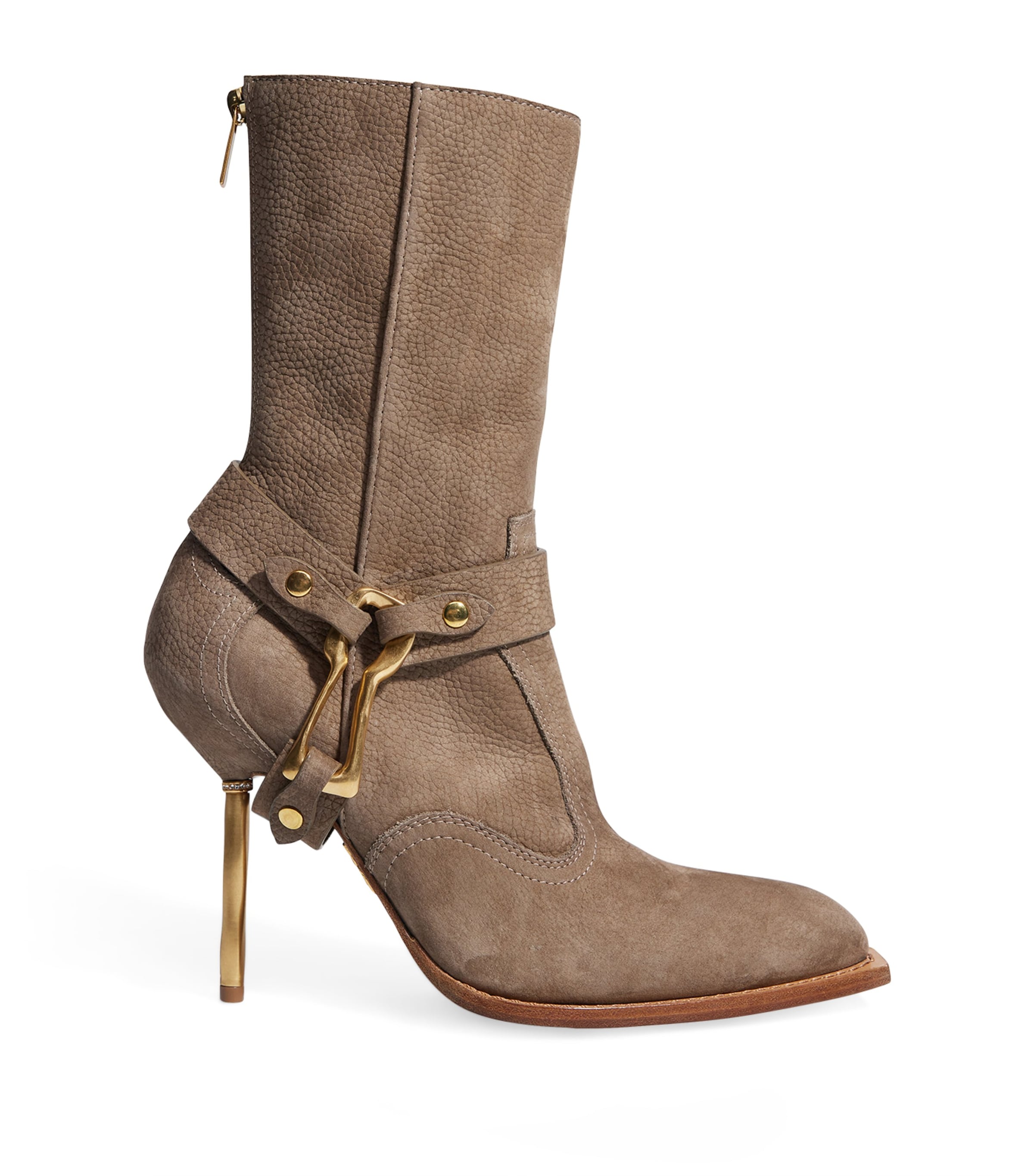 Suede Keyhole Ankle Boots 95 891 ELEPHANT Image 1