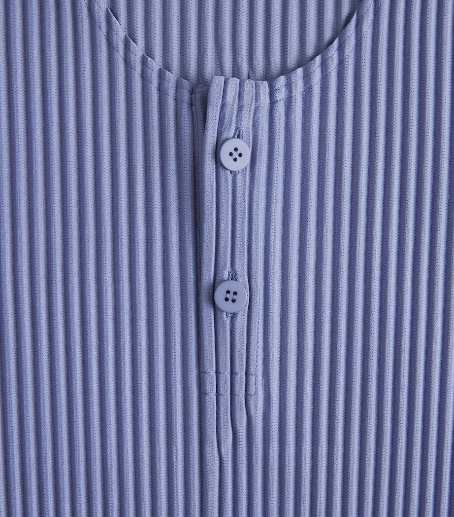 Homme Plissé Issey Miyake Mens Pleated Henley Shirt Manarola Wal Vlt Image 6