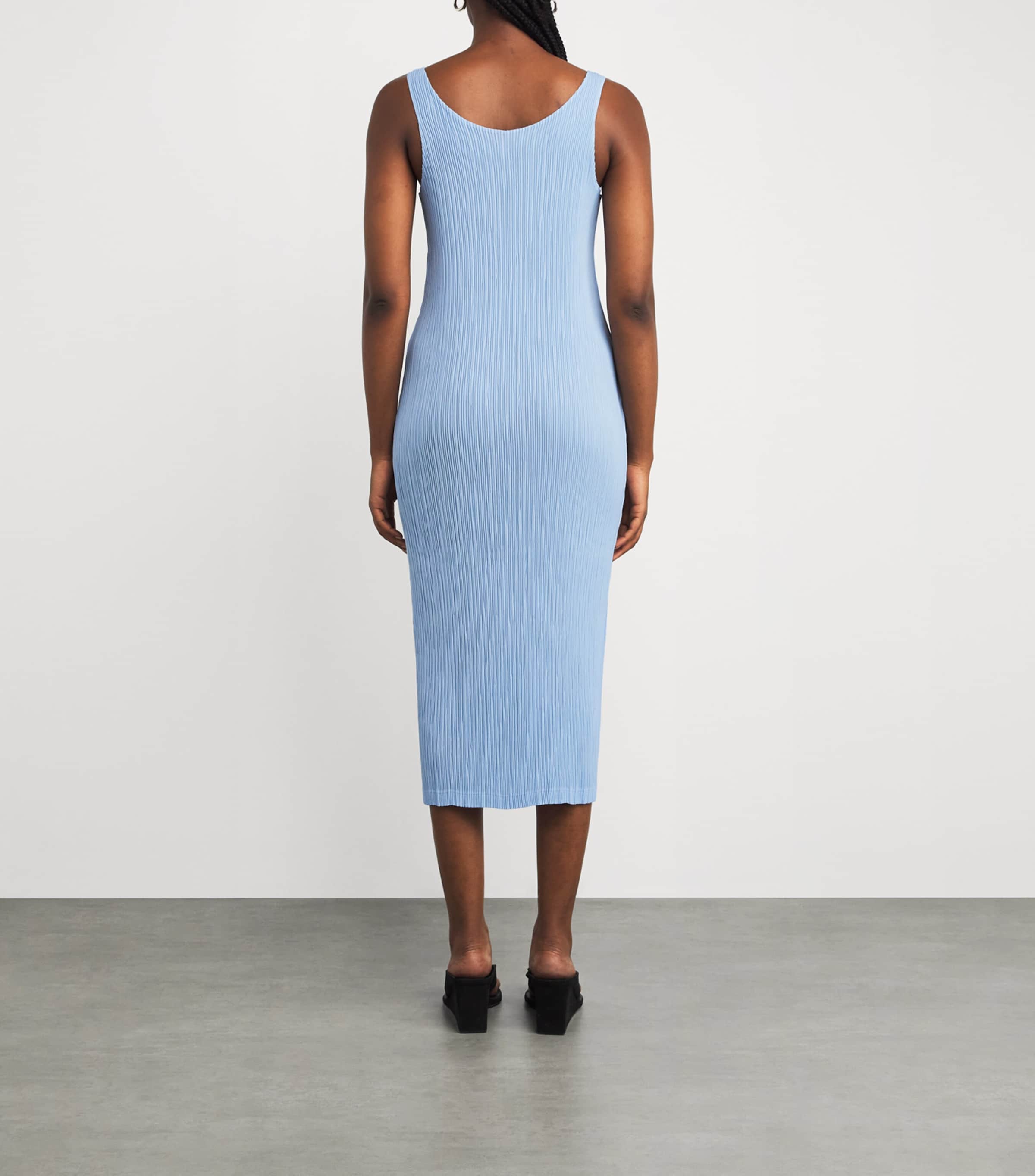 Hatching Midi Dress LIGHT BLUE Image 3