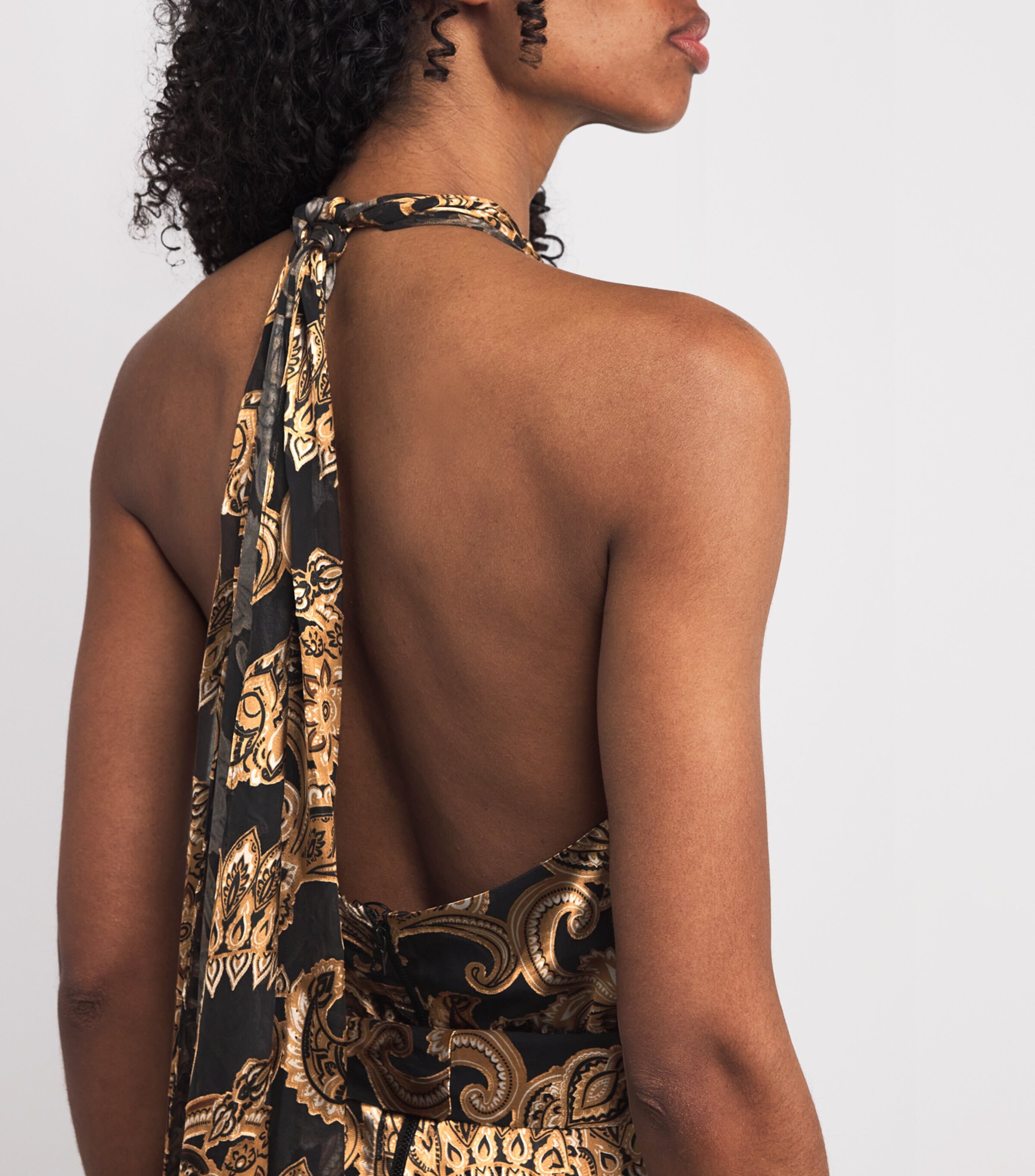 Satin Dita Maxi Dress J959 SPRNG PSLY BLCK Image 4