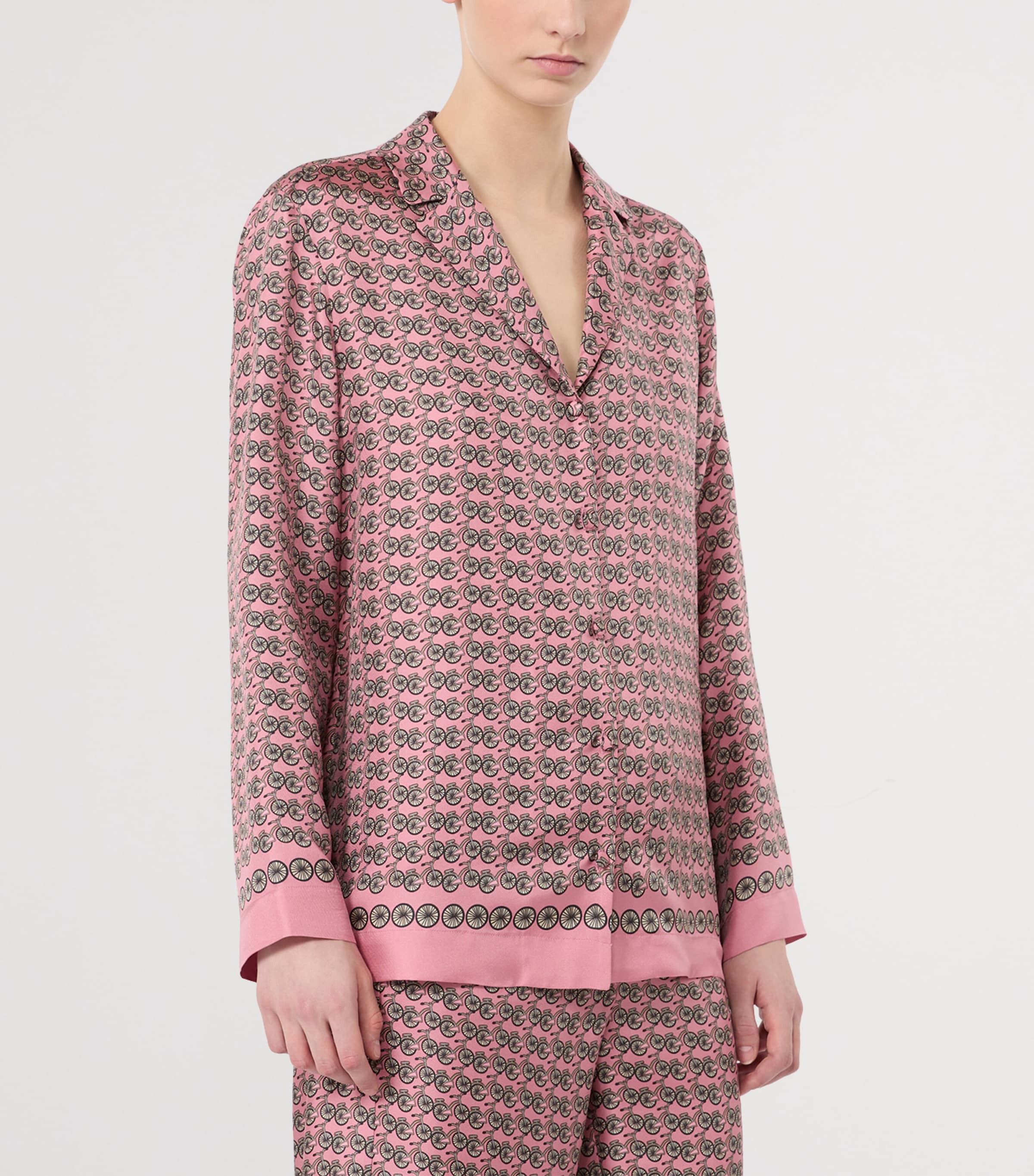 Max Mara Womens Silk Printed Shirt Pink Image 3