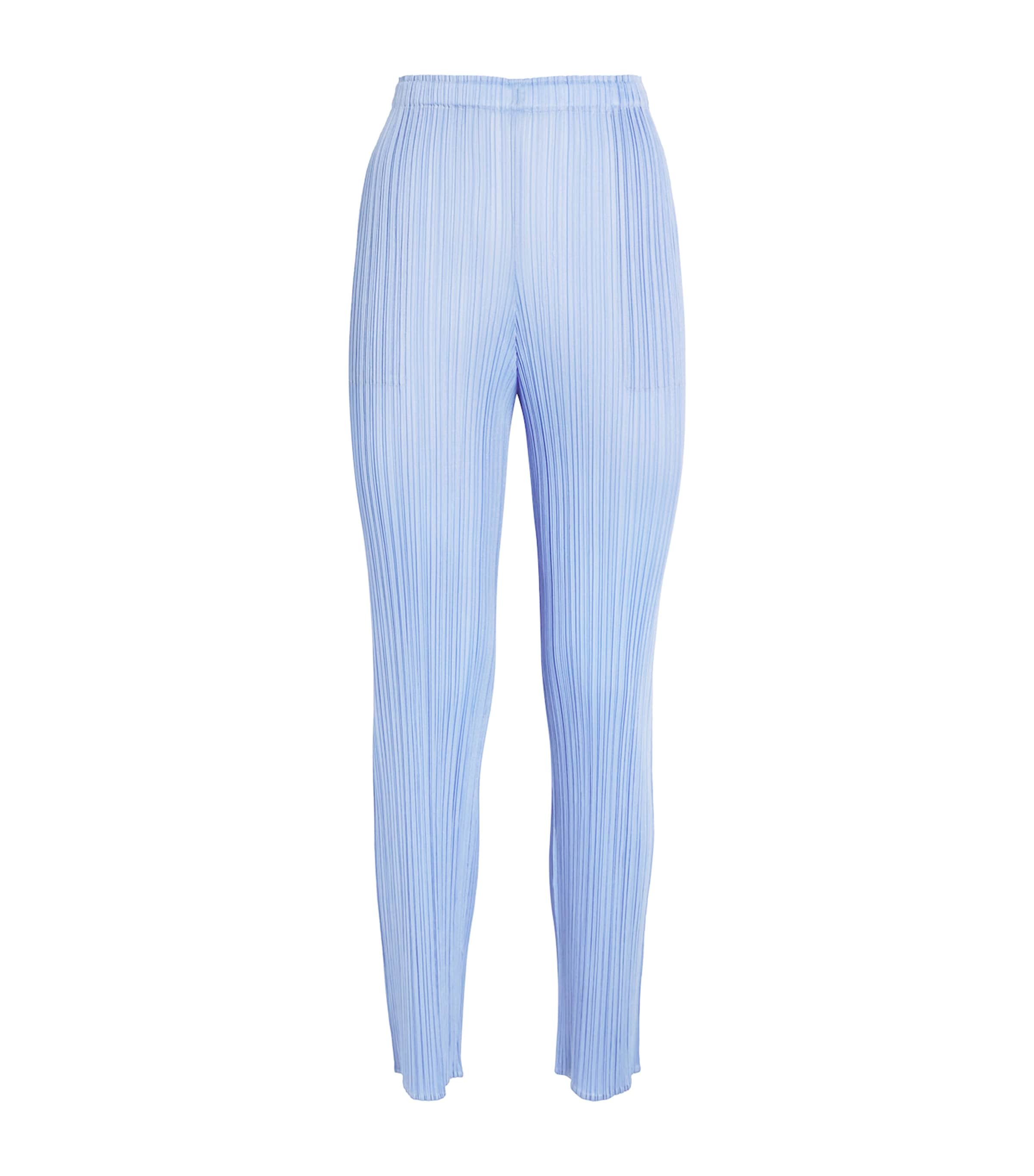 Shop Issey Miyake Basics Straight Trousers In Blue