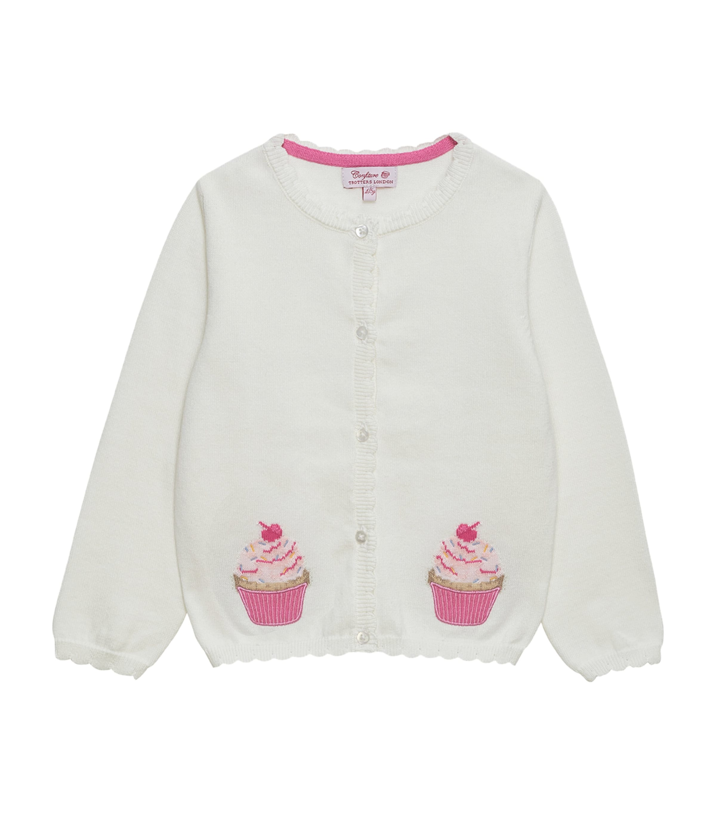 Trotters Cotton Cupcake Cardigan In White