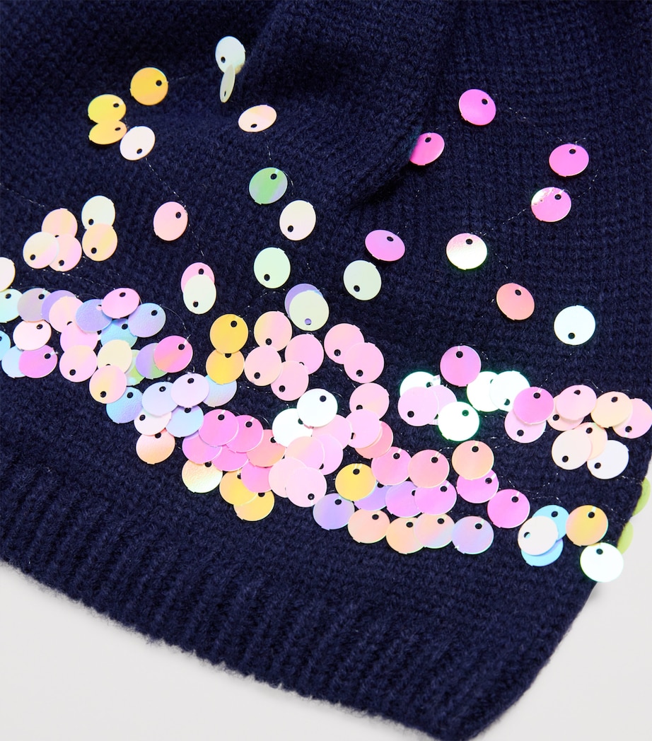 Sequin-Embellished Beanie NAVY Image 3