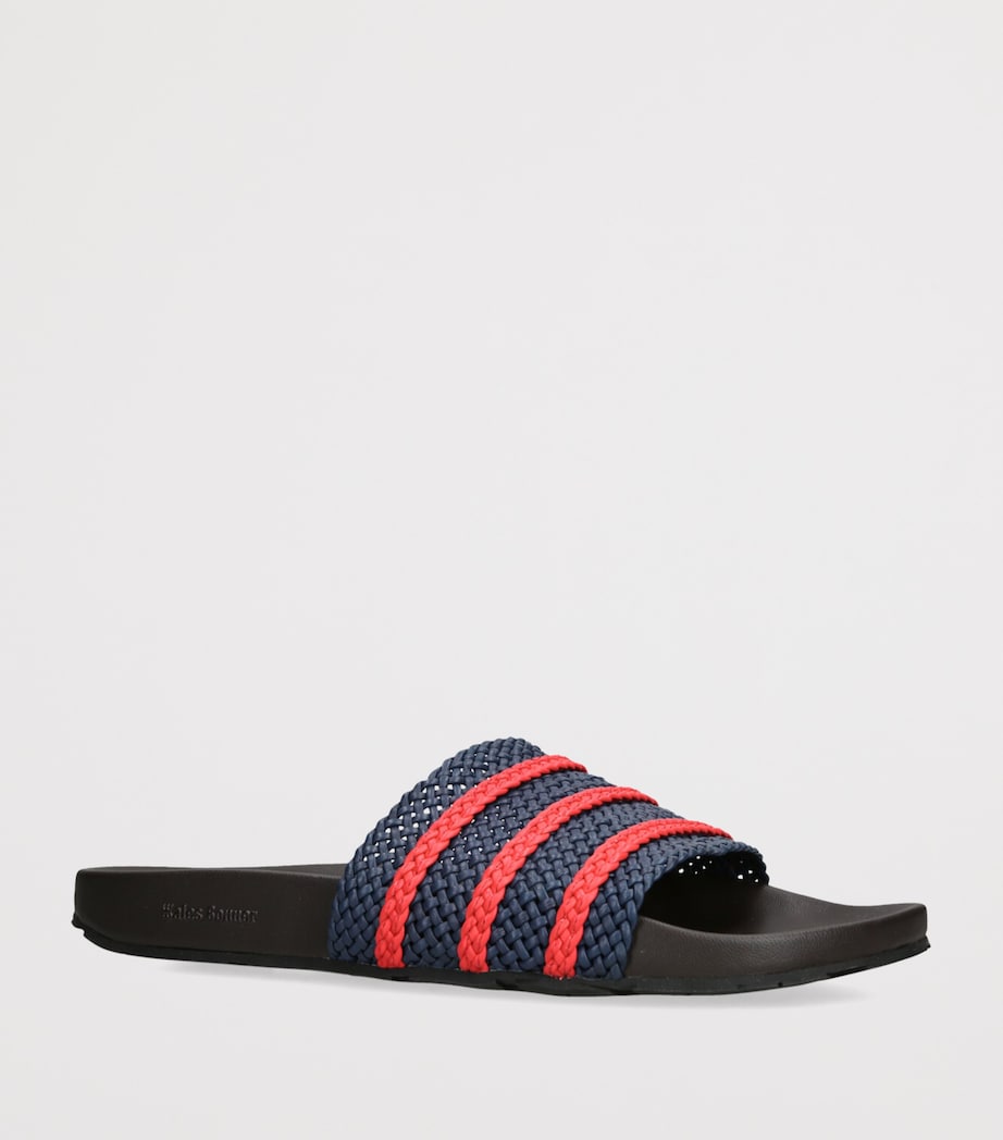 adidas x Wales Bonner Leather Adilette Slides NAVY Image 3