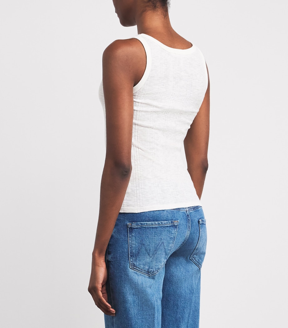 MOTHER Womens Cotton Runner Up Tank Top Fluff Image 4