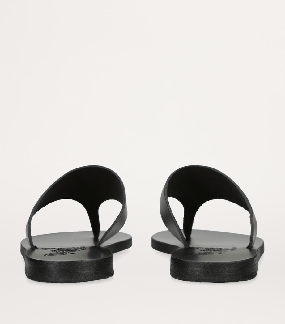 Ancient Greek Sandals Leather Mera Sandals Black Image 2
