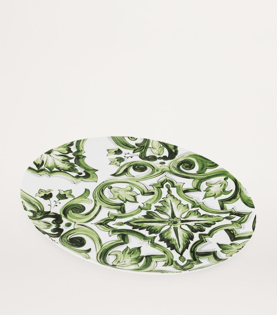 Dolce&Gabbana Casa Porcelain Majolica Serving Plate (45.5cm) Verde Maiolica Image 3