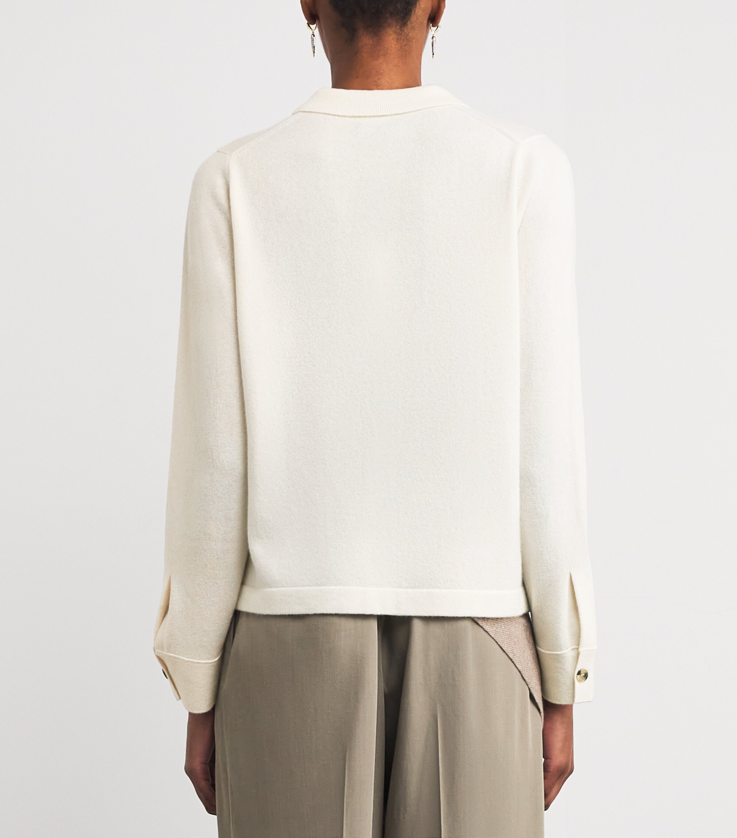 ME+EM Womens Cashmere Knit Shirt Cream Image 4