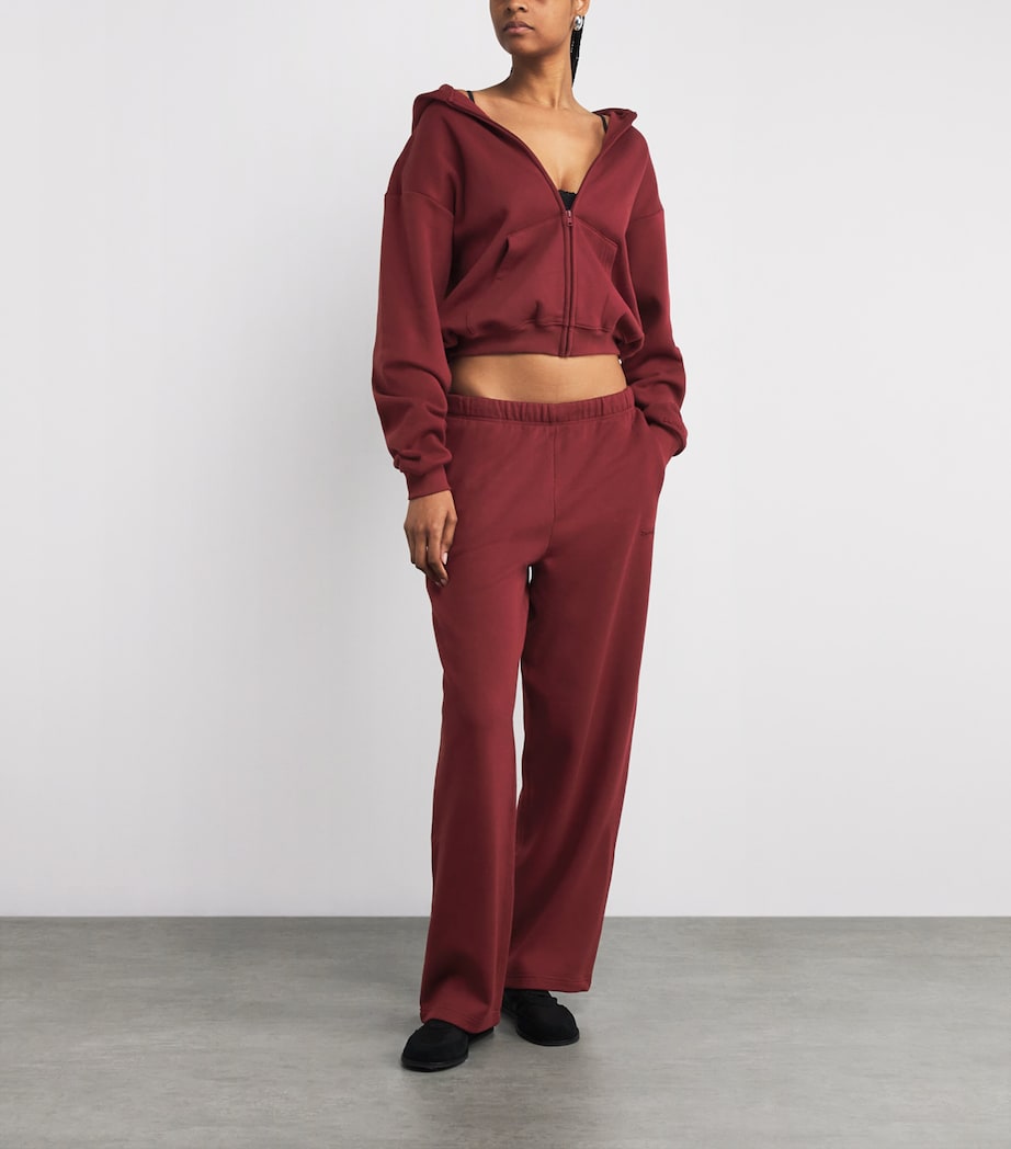 Cotton-Blend Fleece Zip-Up Hoodie MERLOT Image 2