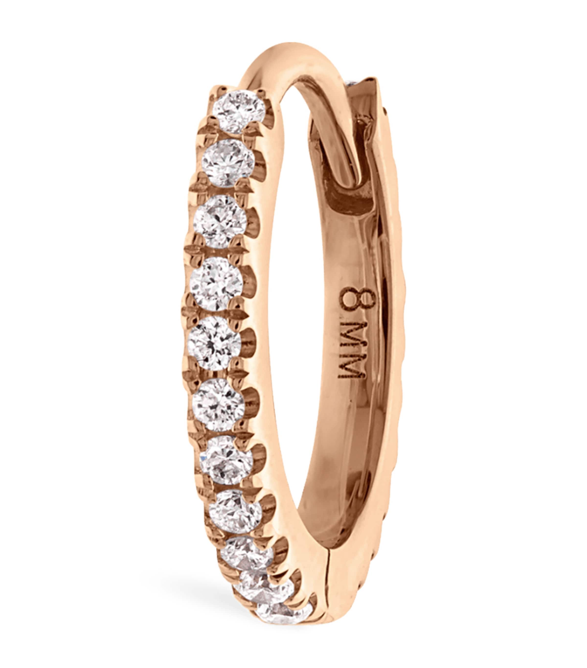 Maria Tash Diamond Eternity Single Hoop Earring In Rose Gold