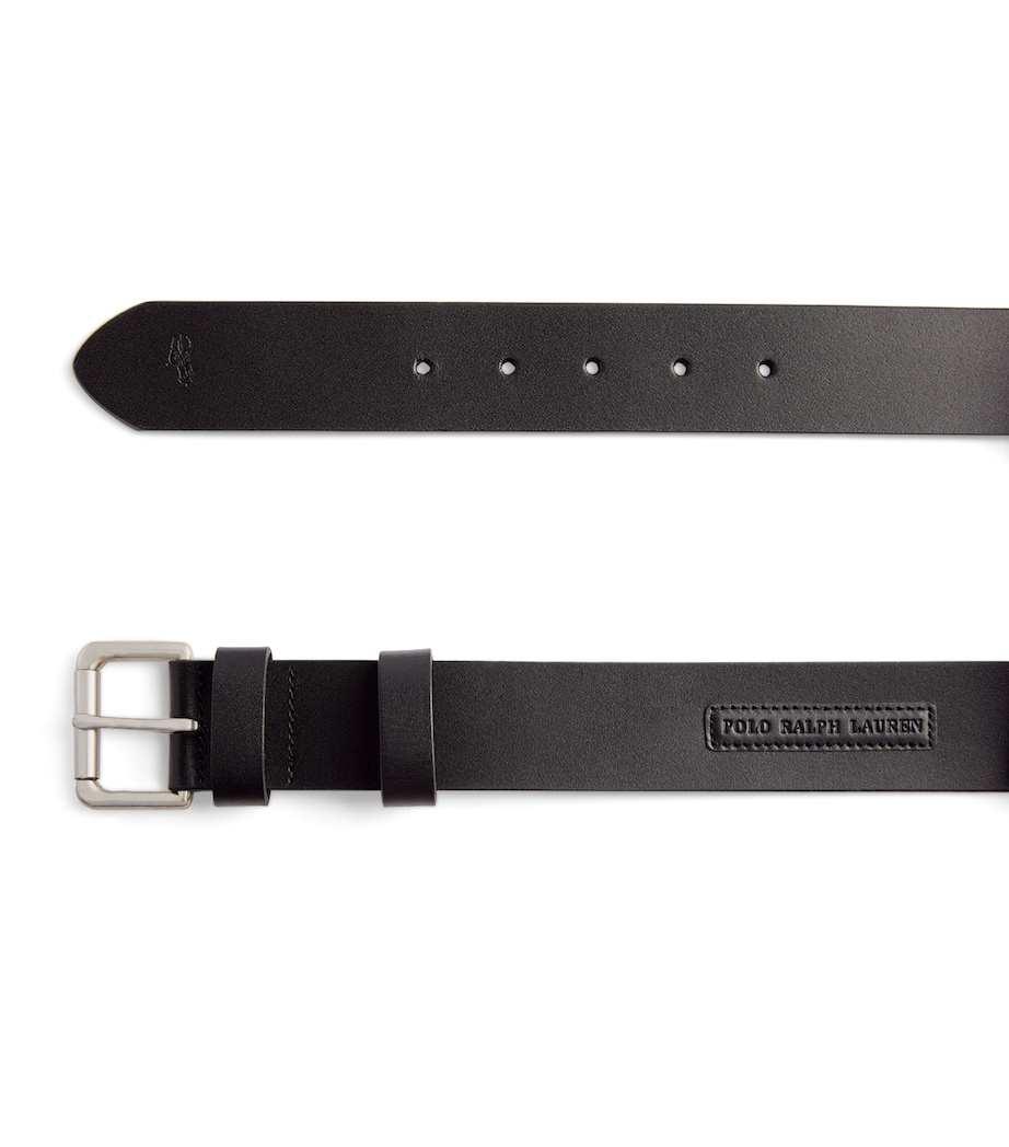Leather Roller Buckle Belt BLACK Image 5