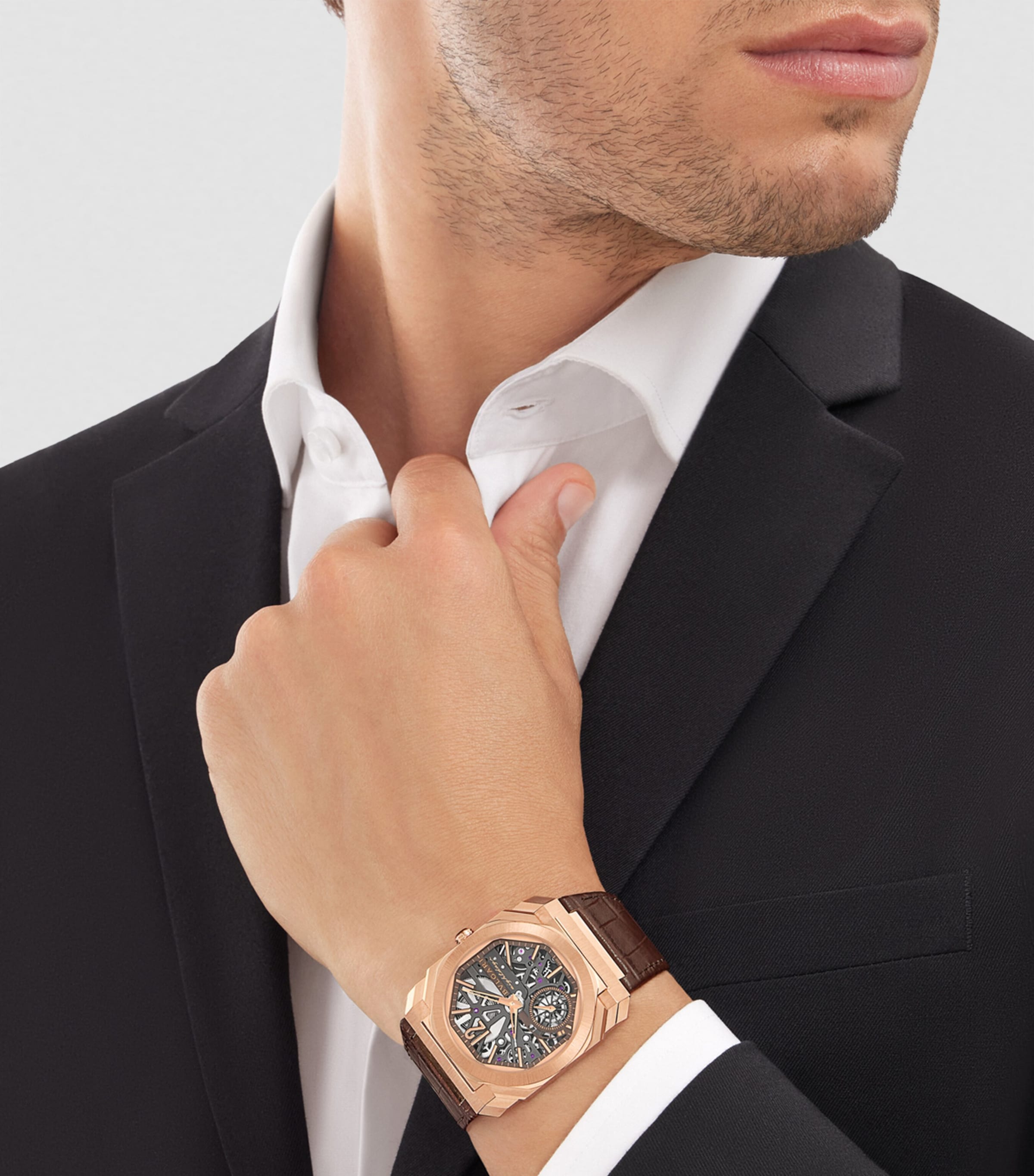 Rose Gold Octo Finissimo Skeleton 8 Days Watch 40mm BLACK Image 3