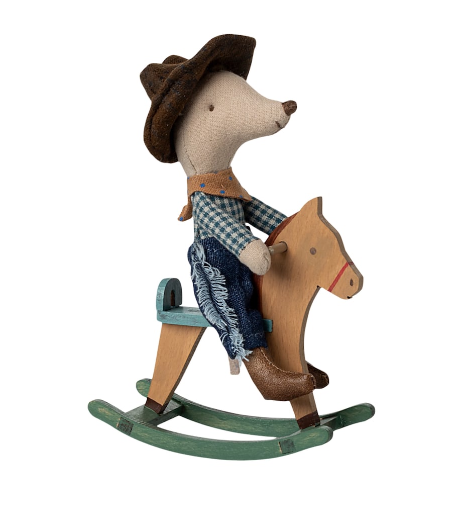Cowboy Mouse with Rocking Horse (12cm) MULTI Image 2