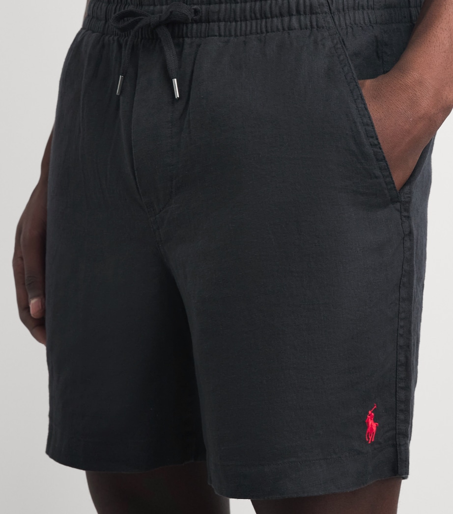 Polo Ralph Lauren Mens Linen Drawstring Polo Pony Shorts Polo Black Image 3